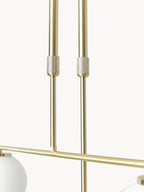 Suspension en verre opalescent Niilo - Blanc, doré