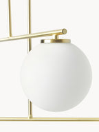 Suspension en verre opalescent Niilo - Blanc, doré