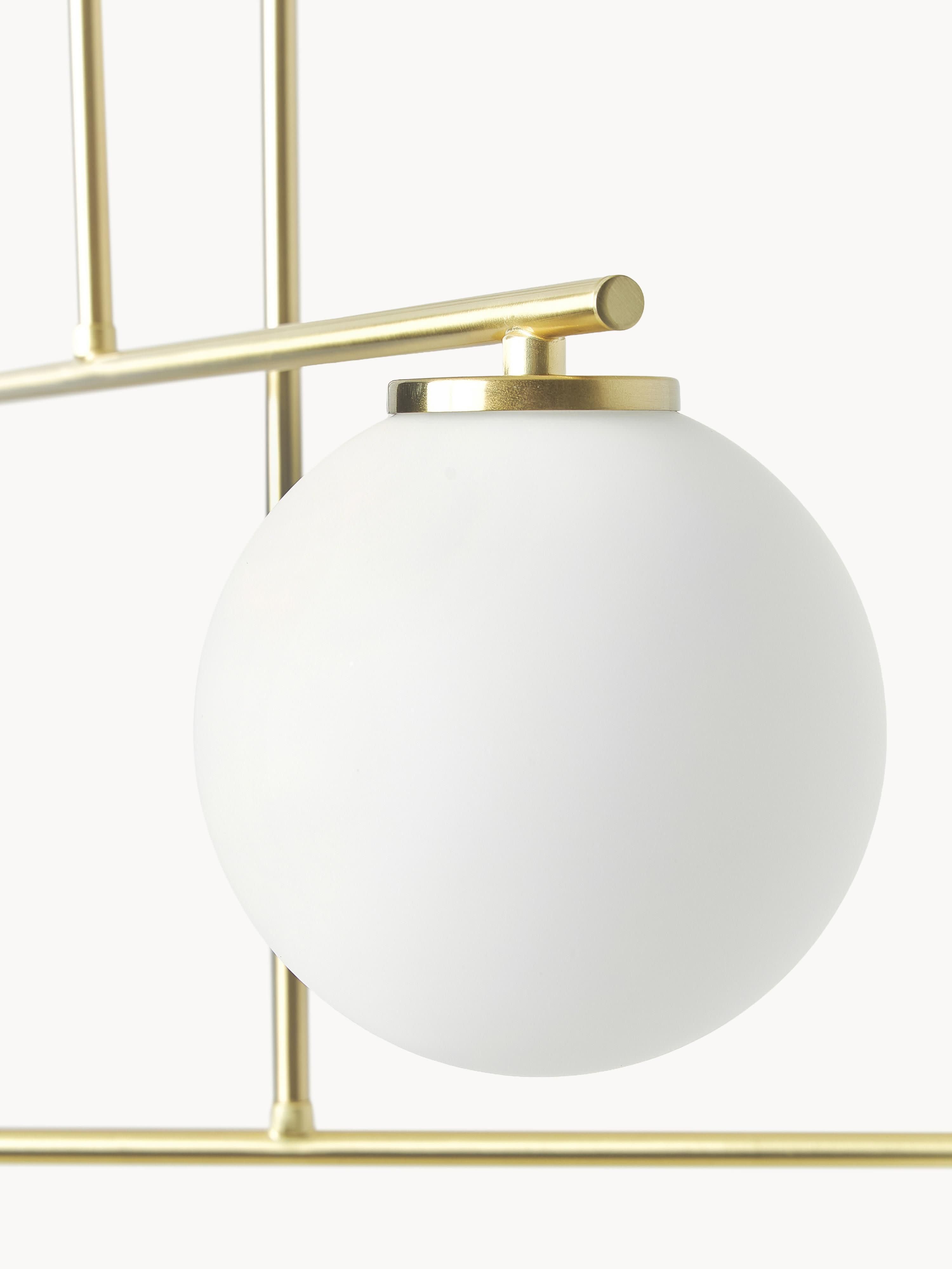 Suspension en verre opalescent Niilo - Blanc, doré