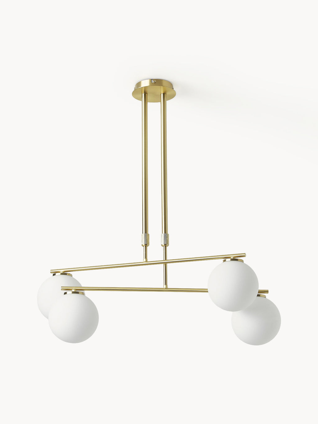 Suspension en verre opalescent Niilo - Blanc, doré