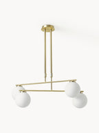 Suspension en verre opalescent Niilo - Blanc, doré