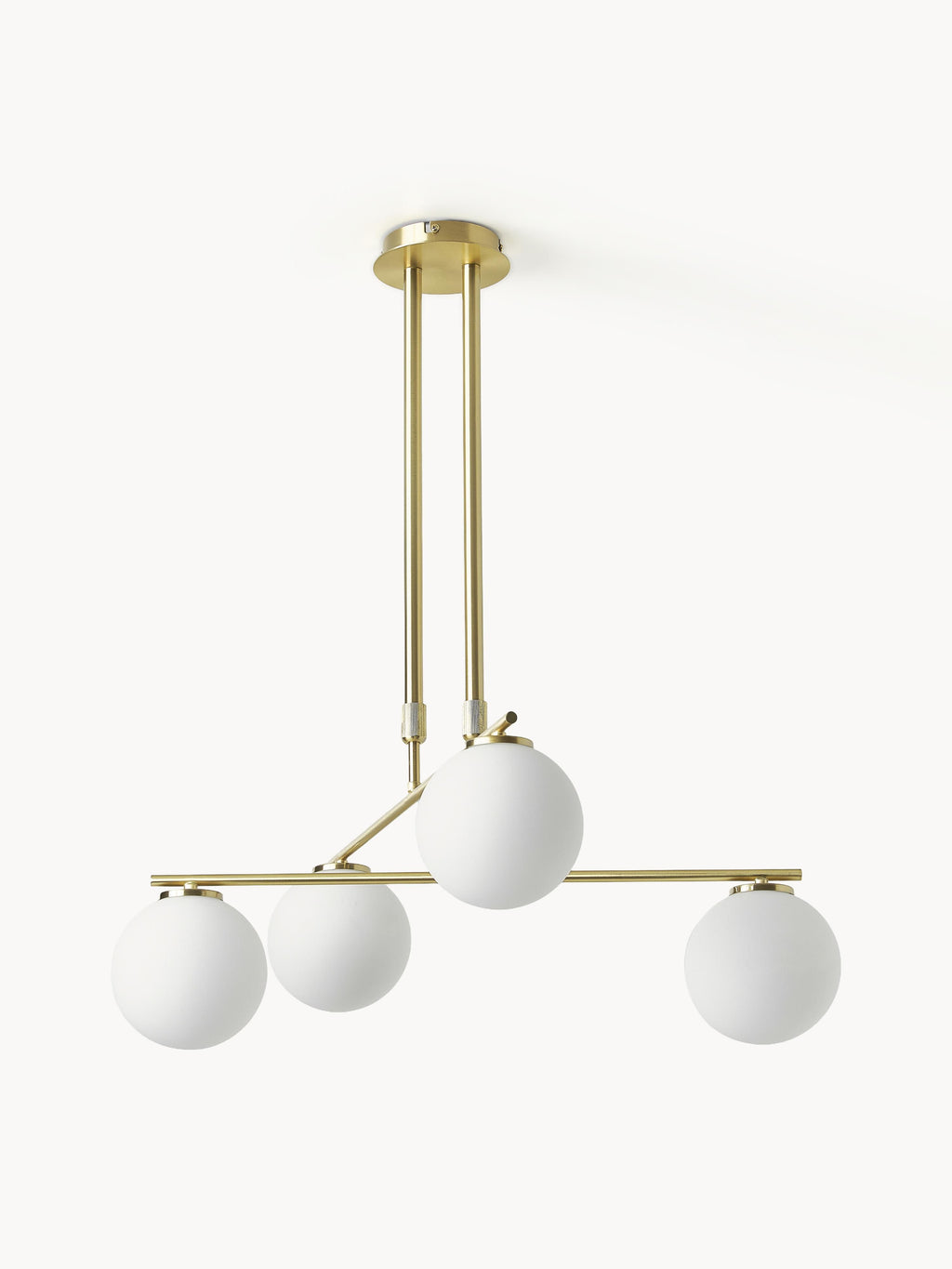 Suspension en verre opalescent Niilo - Blanc, doré