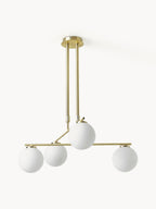 Suspension en verre opalescent Niilo - Blanc, doré