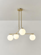 Suspension en verre opalescent Niilo - Blanc, doré