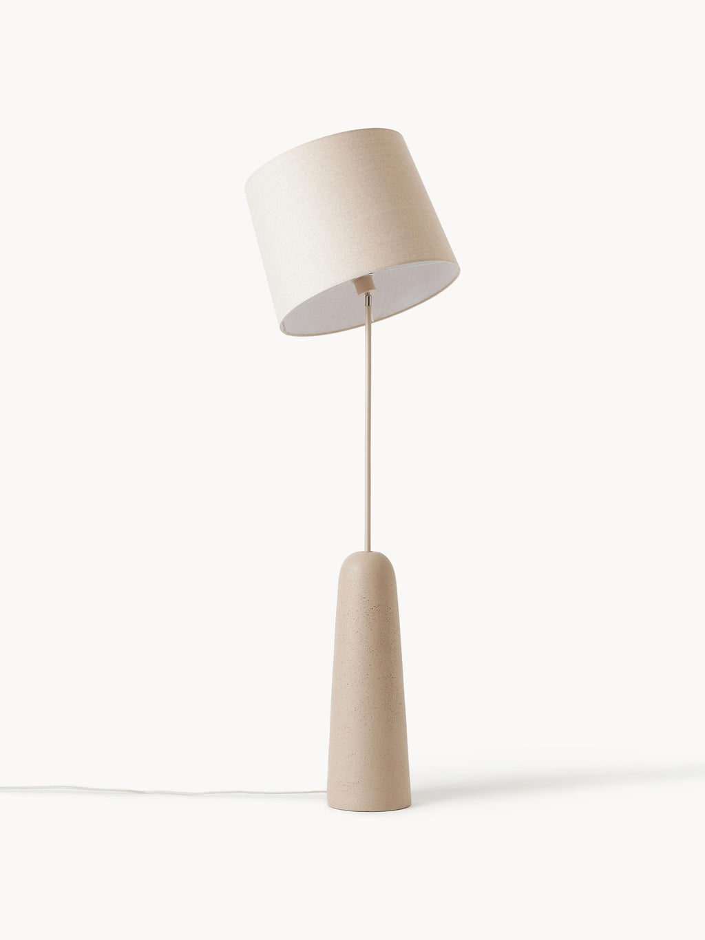 Lampadaire avec pied en béton Braxton - Blanc crème, beige