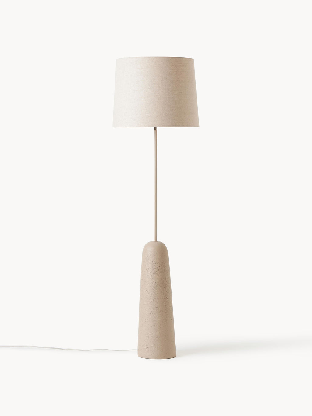 Lampadaire avec pied en béton Braxton - Blanc crème, beige