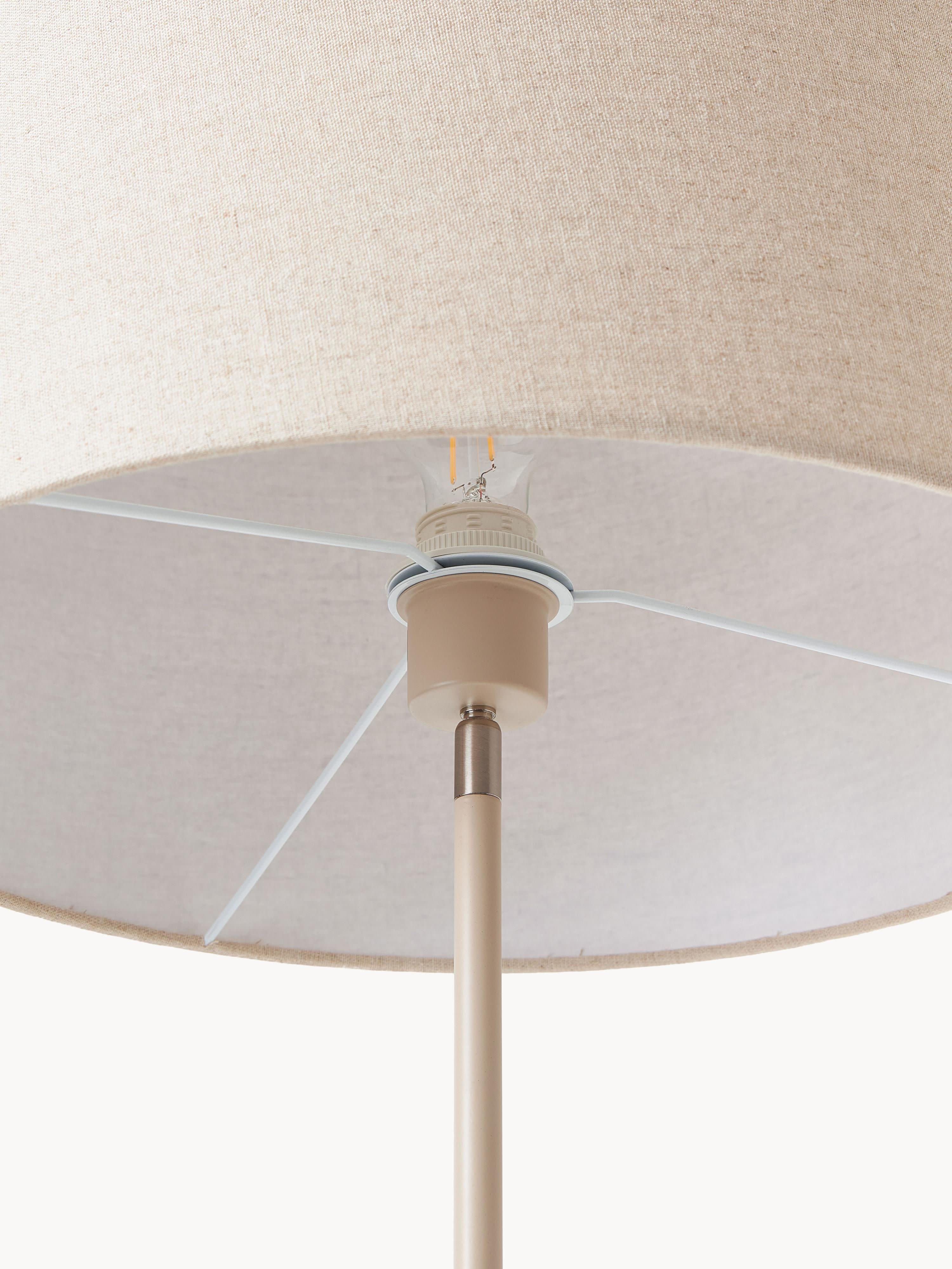 Lampadaire avec pied en béton Braxton - Blanc crème, beige
