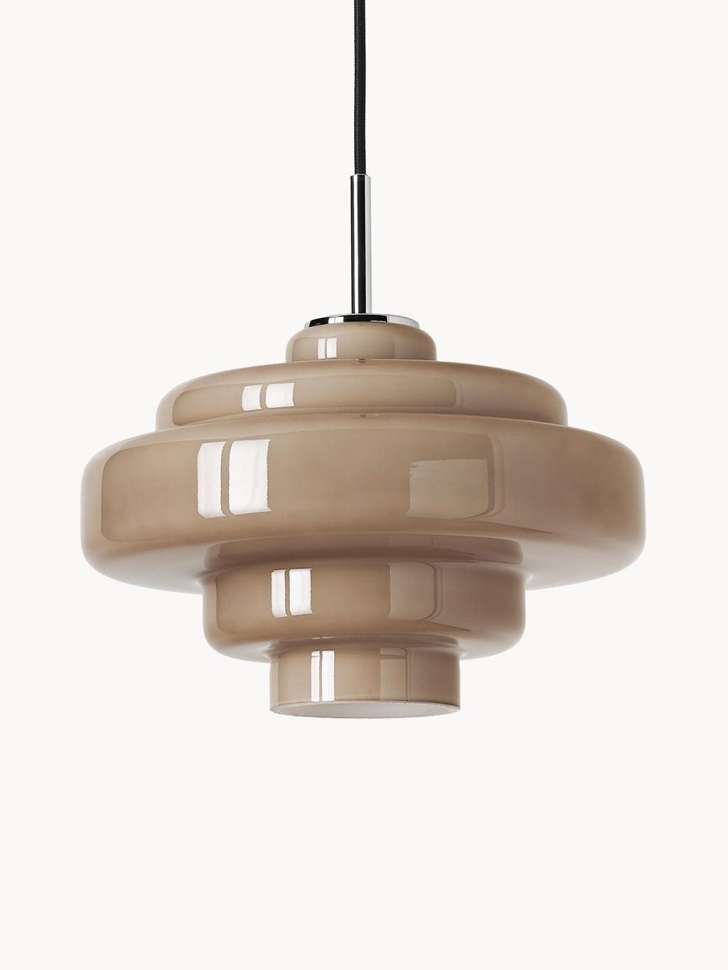 Suspension en verre Oystein - Taupe, argenté