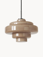 Suspension en verre Oystein - Taupe, argenté