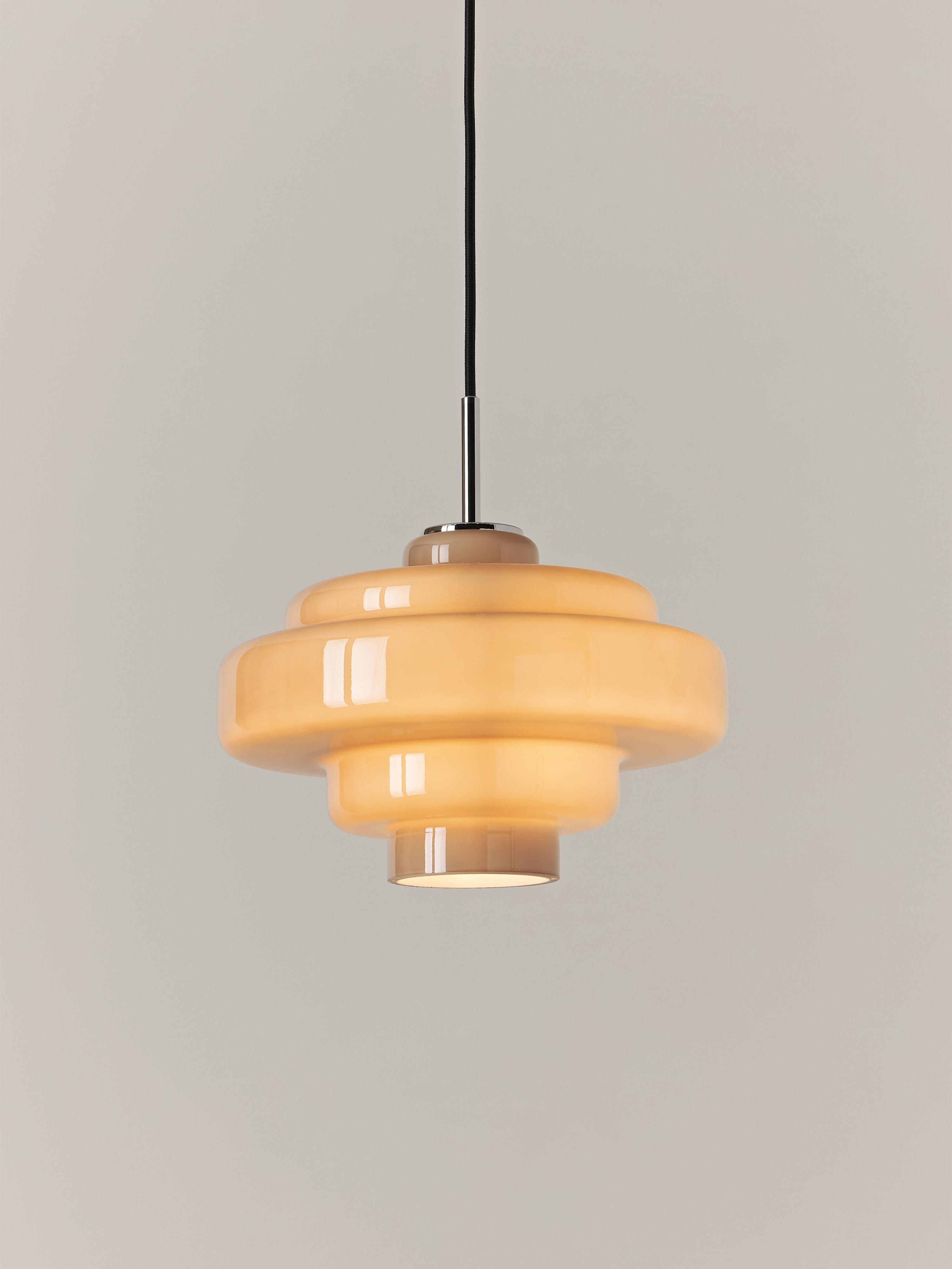 Suspension en verre Oystein - Taupe, argenté