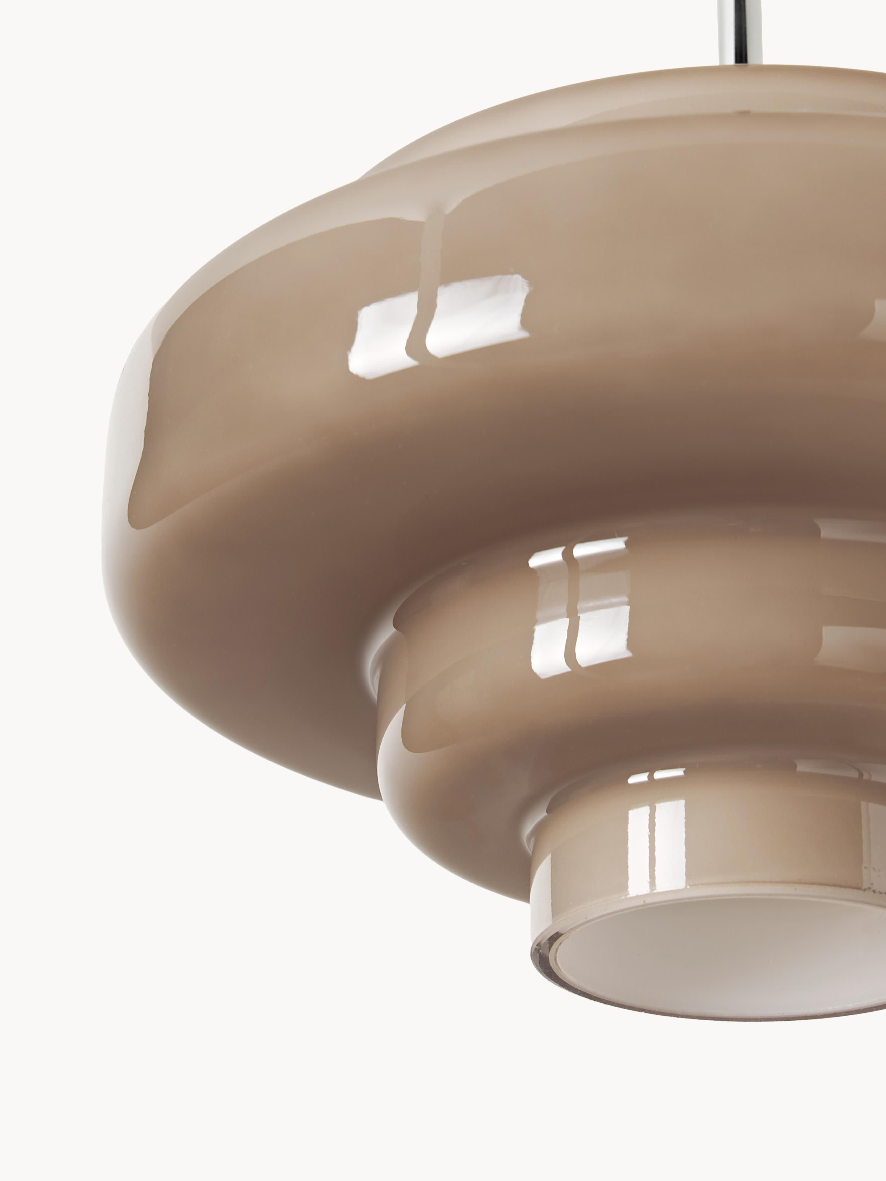 Suspension en verre Oystein - Taupe, argenté