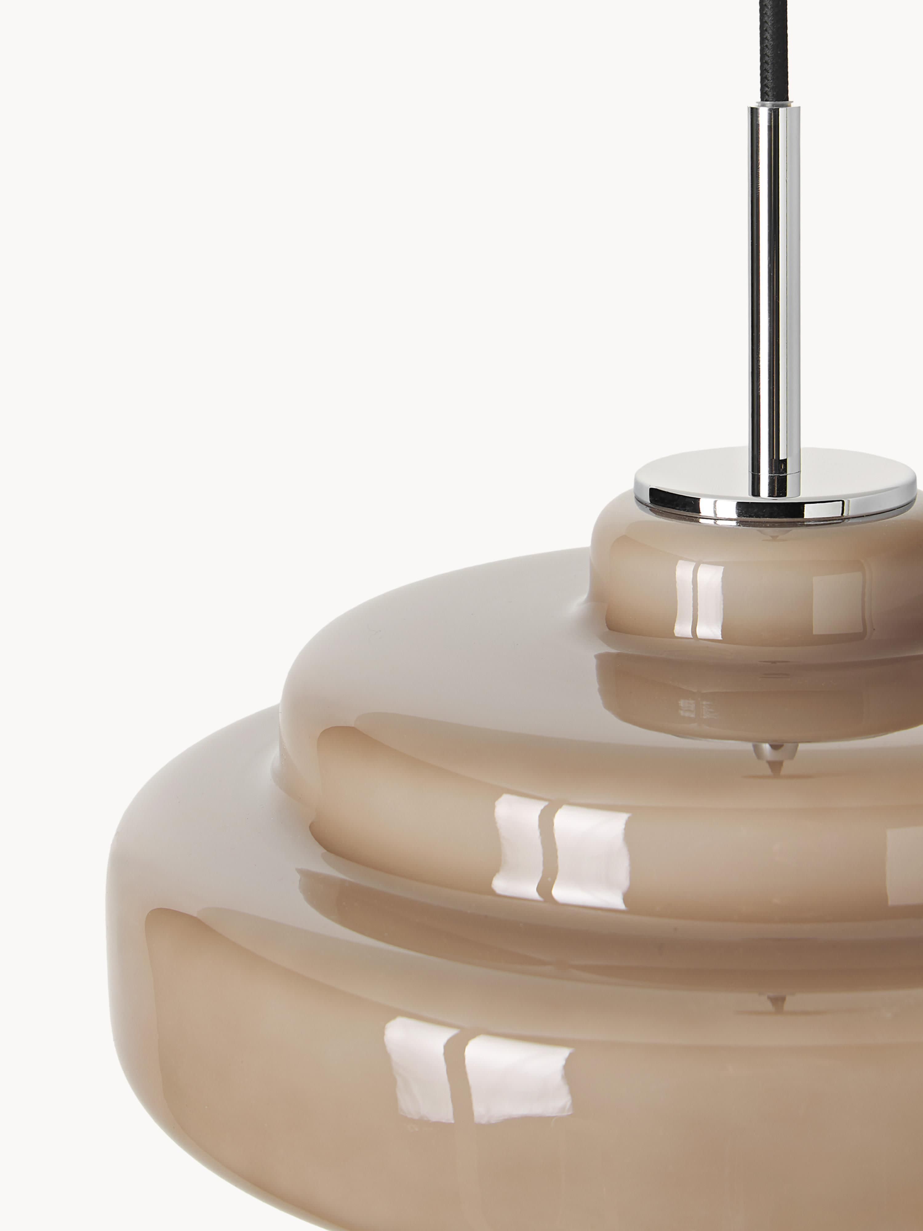 Suspension en verre Oystein - Taupe, argenté