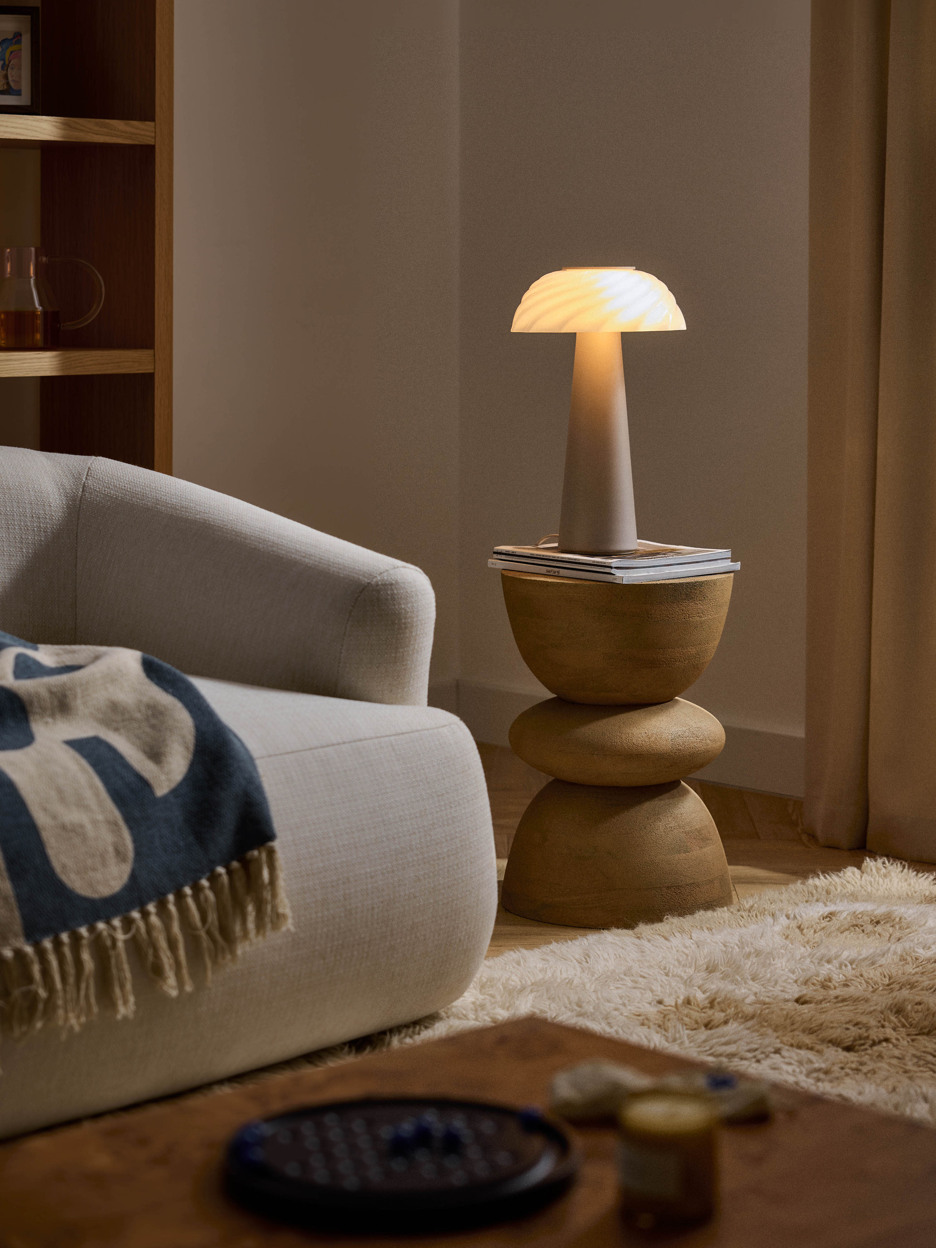 Lampe à poser Paal - Blanc, beige clair