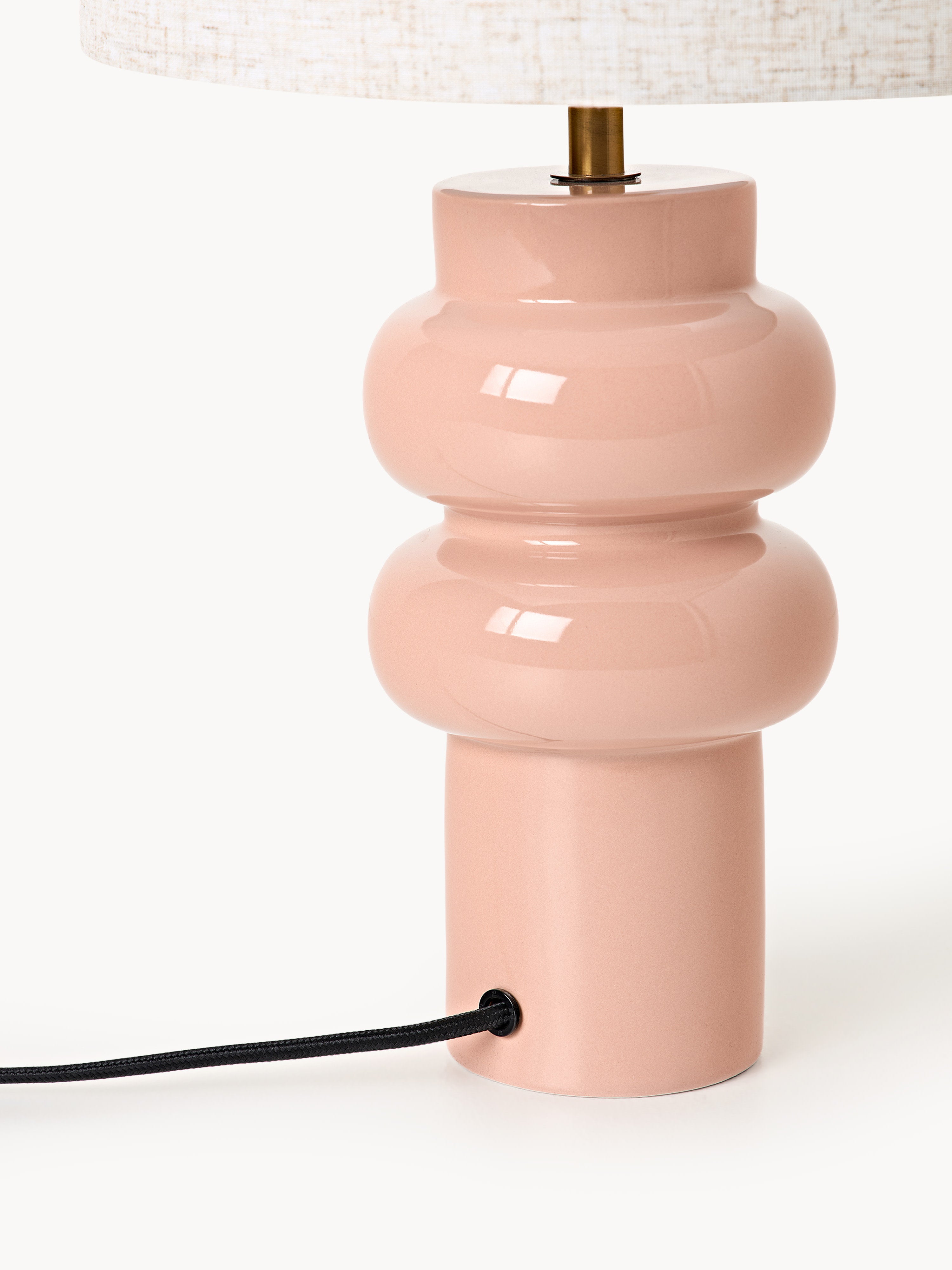 Grande lampe à poser en céramique Vaino - Rose