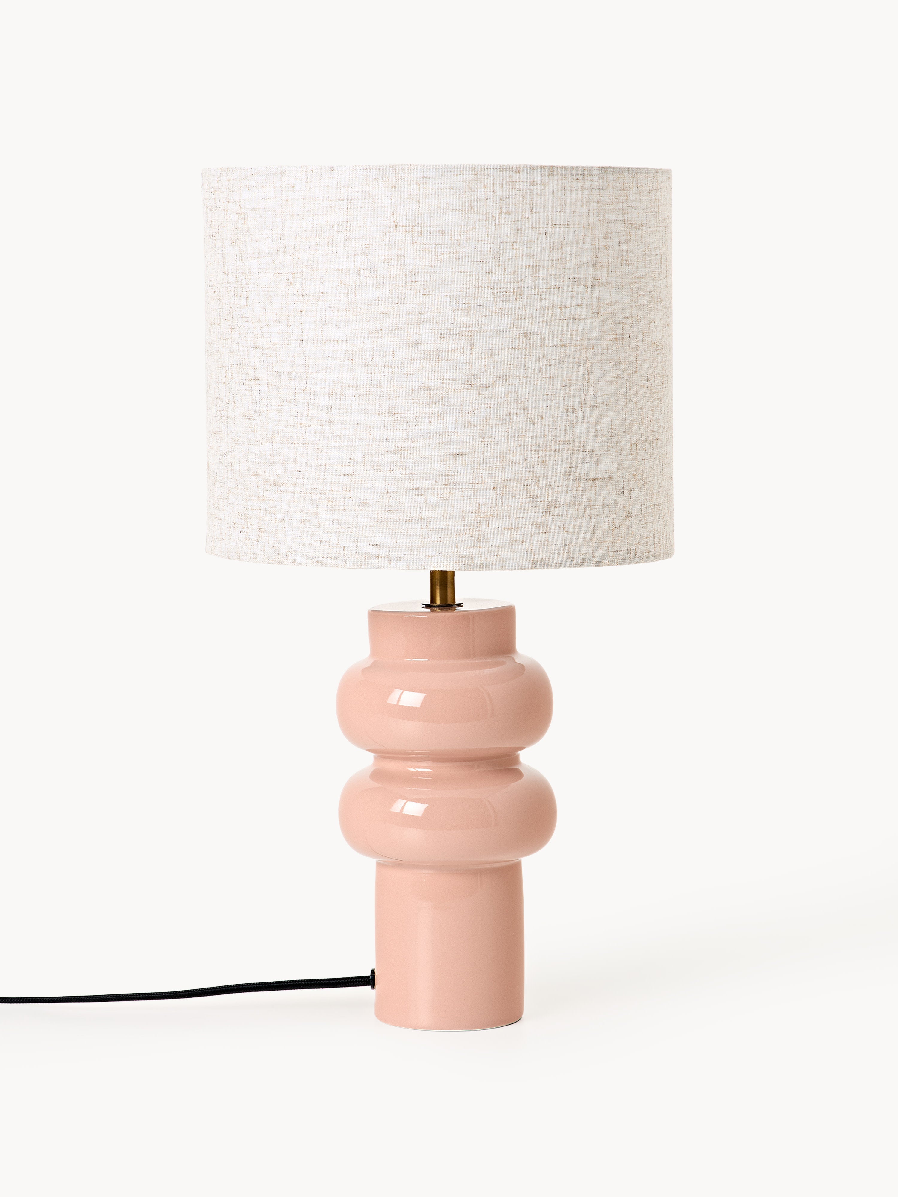 Grande lampe à poser en céramique Vaino - Rose