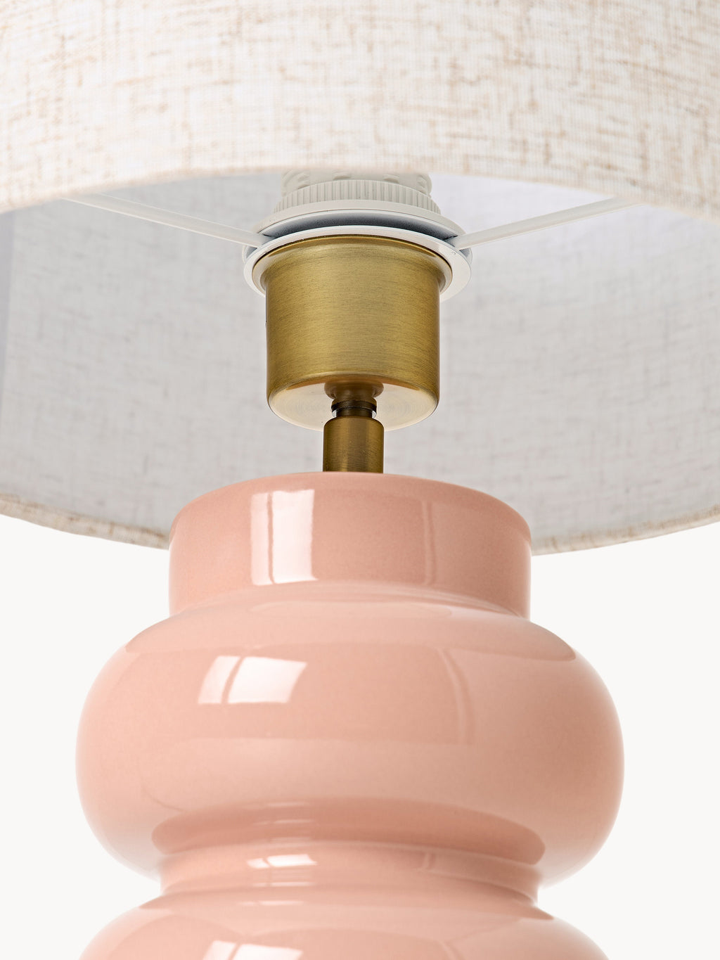 Grande lampe à poser en céramique Vaino - Rose