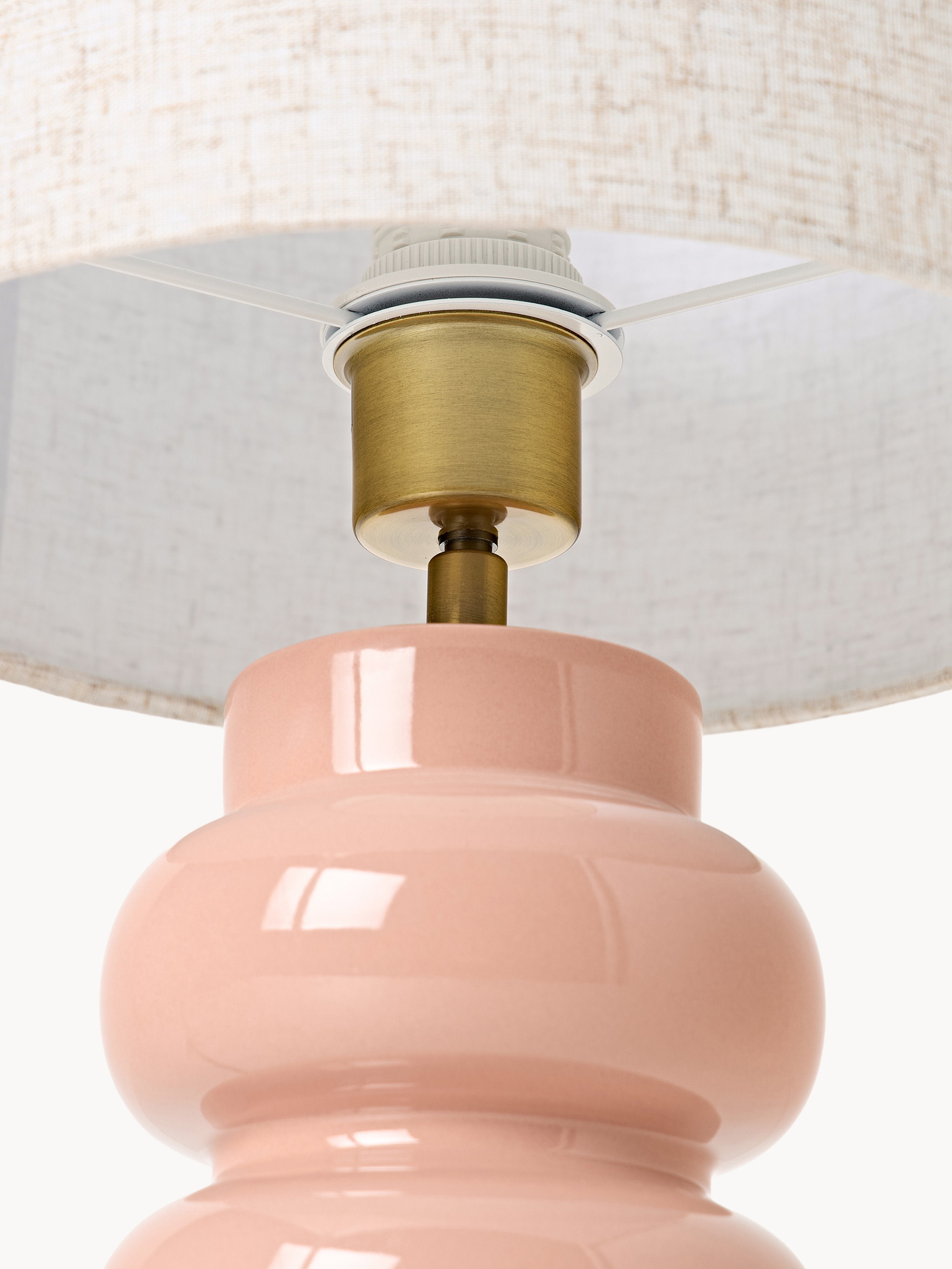 Grande lampe à poser en céramique Vaino - Rose