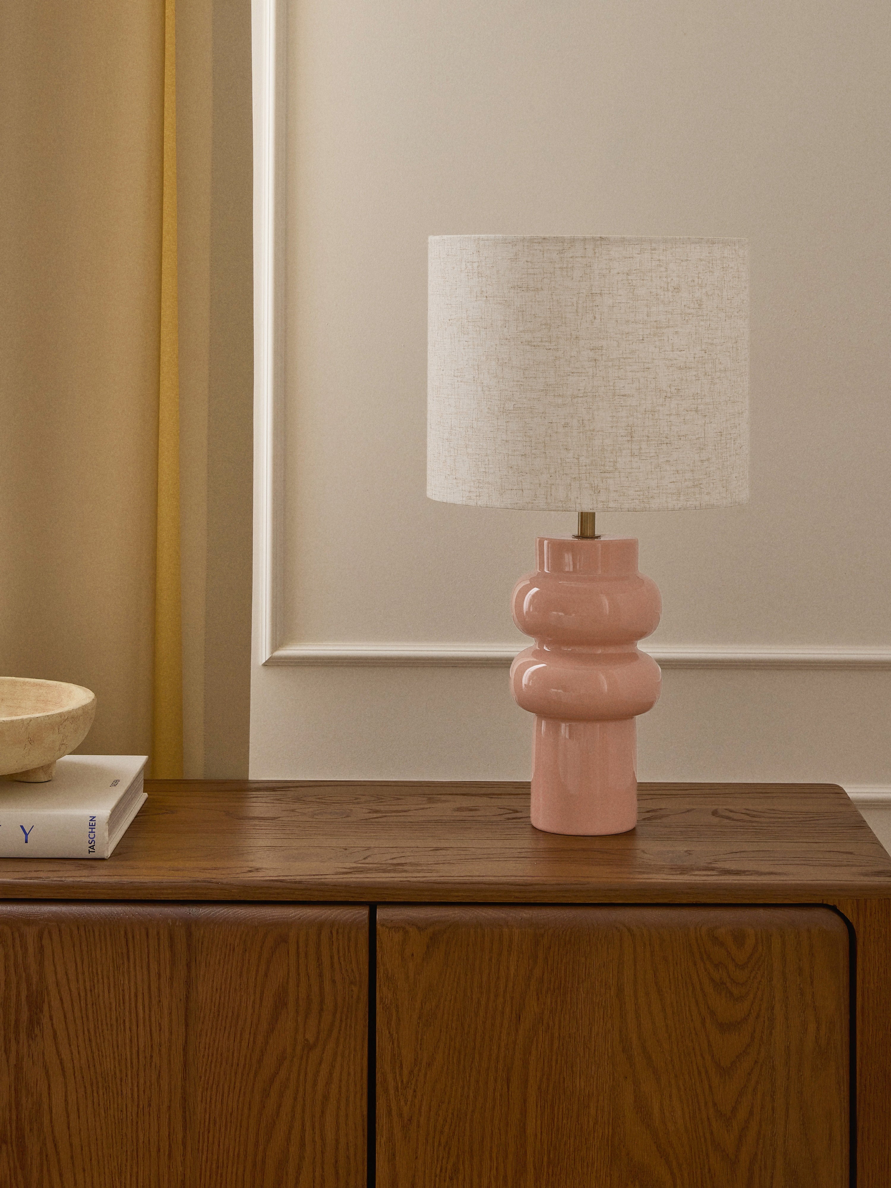 Grande lampe à poser en céramique Vaino - Rose