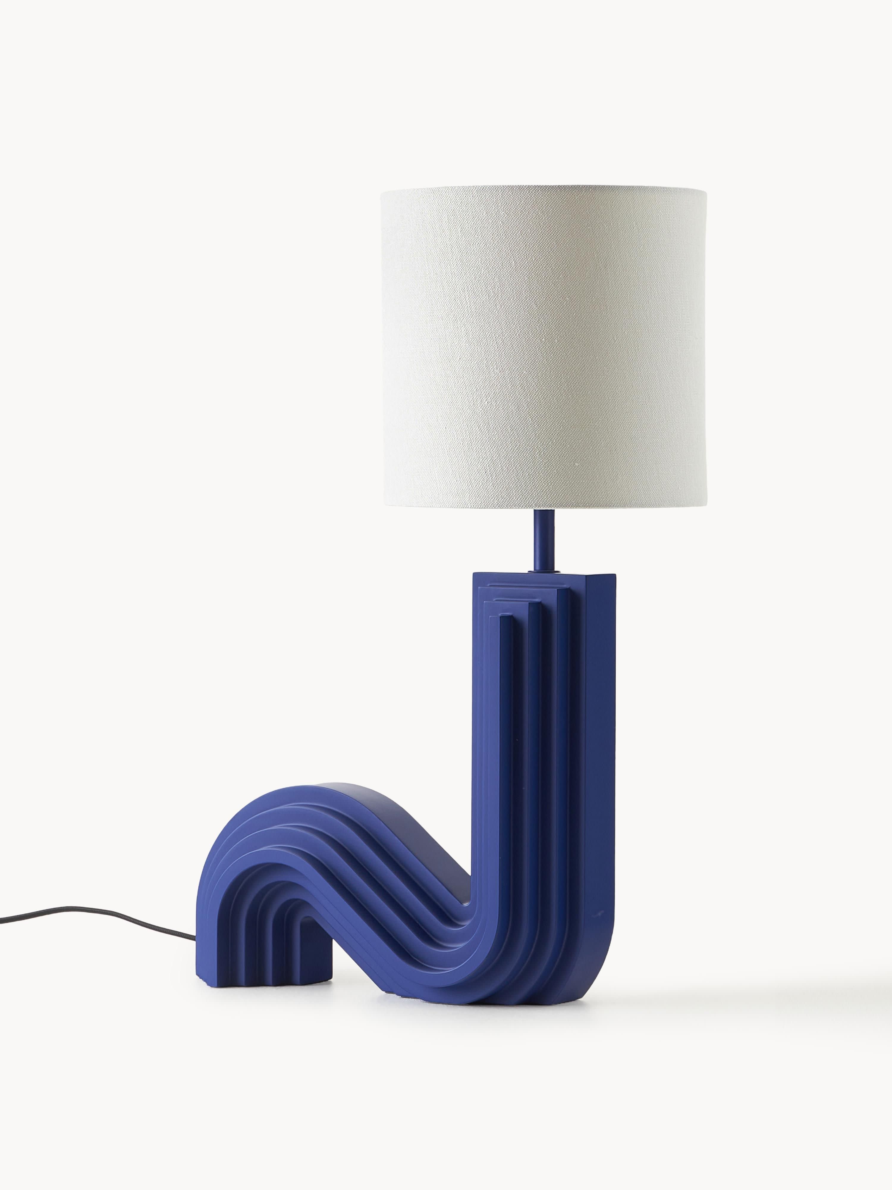 Lampe à poser design Dane - Gris clair, bleu foncé