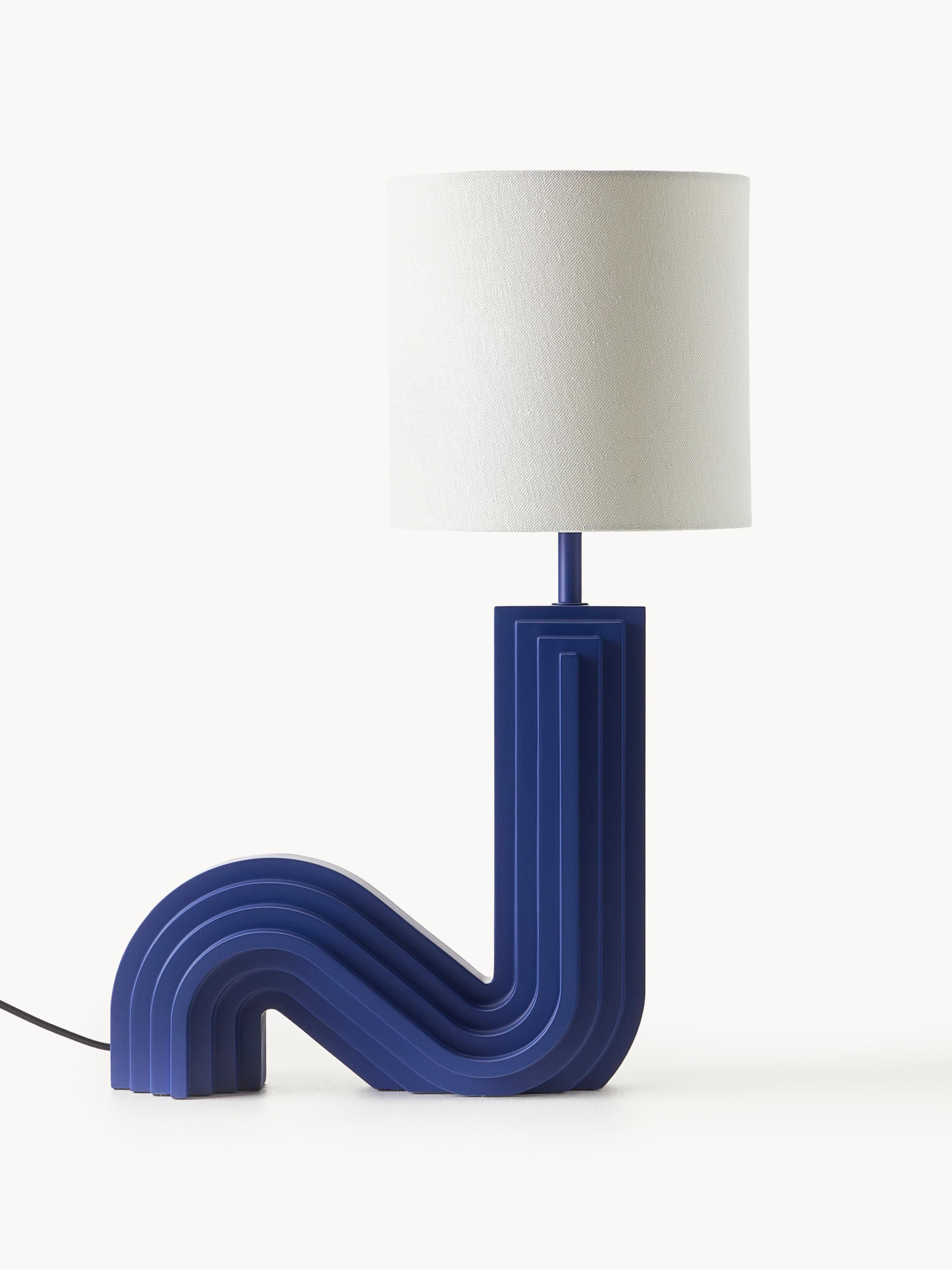Lampe à poser design Dane - Gris clair, bleu foncé