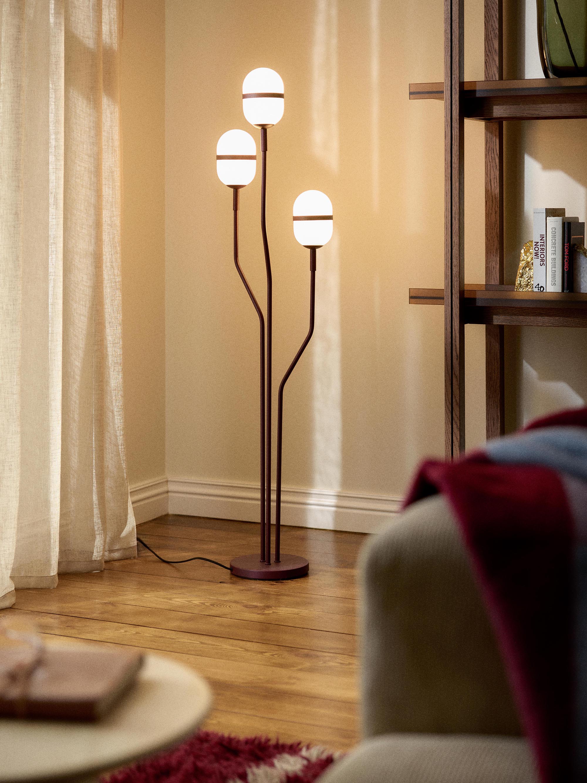 Lampadaire Steen - Lie de vin, mat