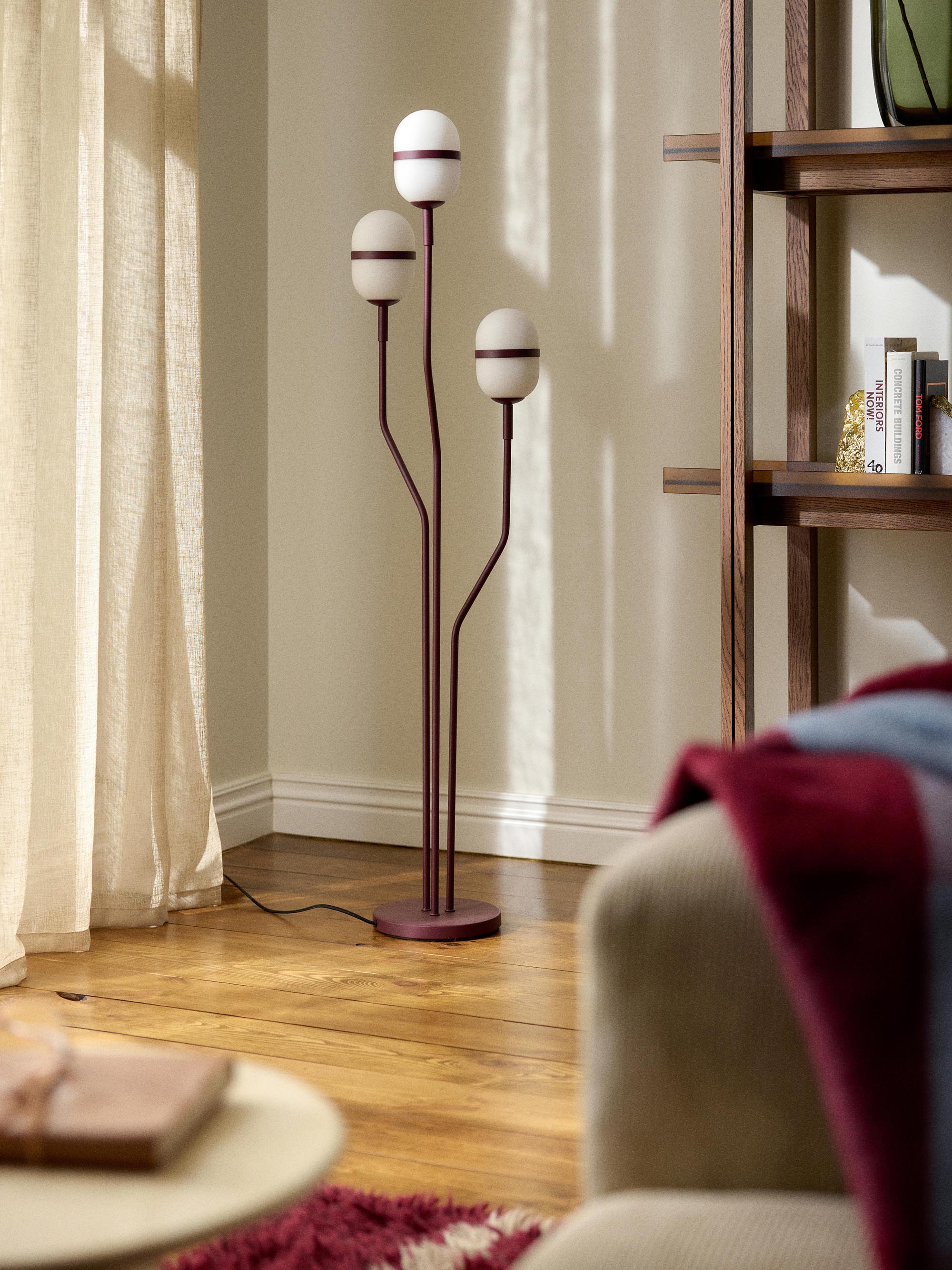 Lampadaire Steen - Lie de vin, mat