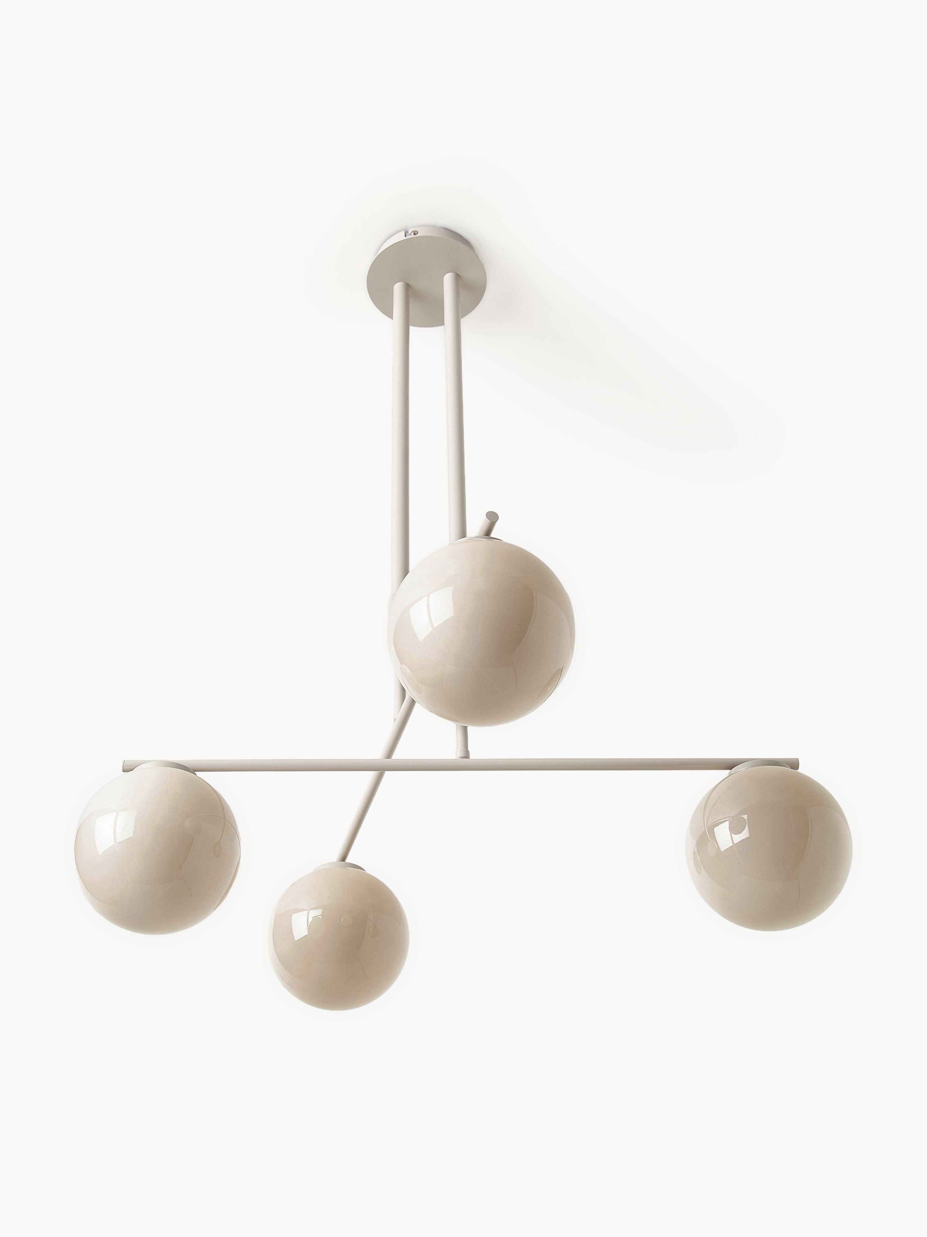 Suspension en verre opalescent Niilo - Blanc cassé, beige clair