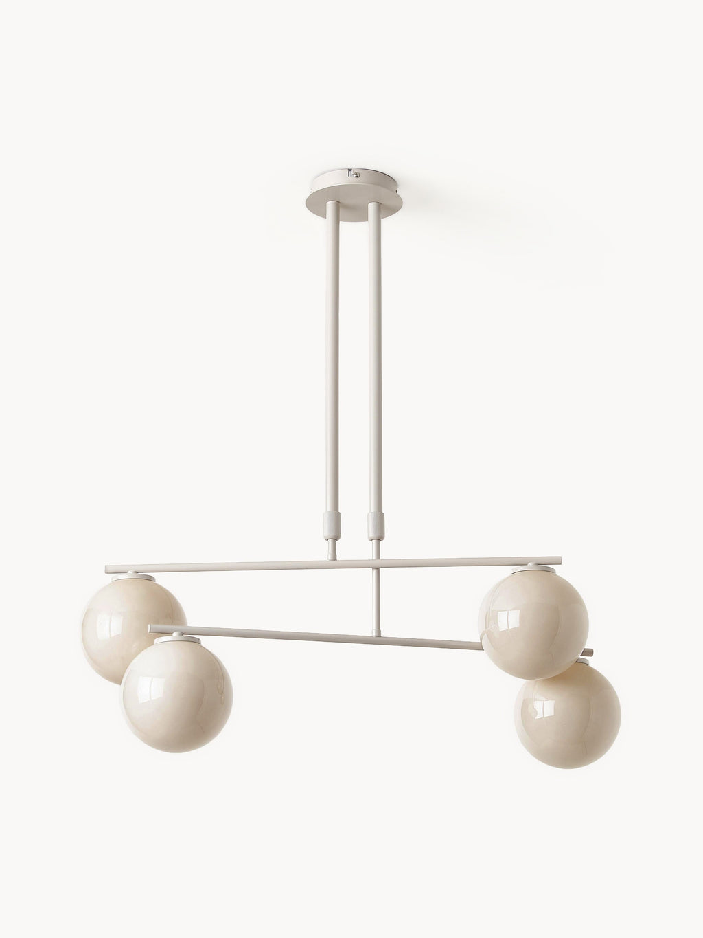Suspension en verre opalescent Niilo - Blanc cassé, beige clair