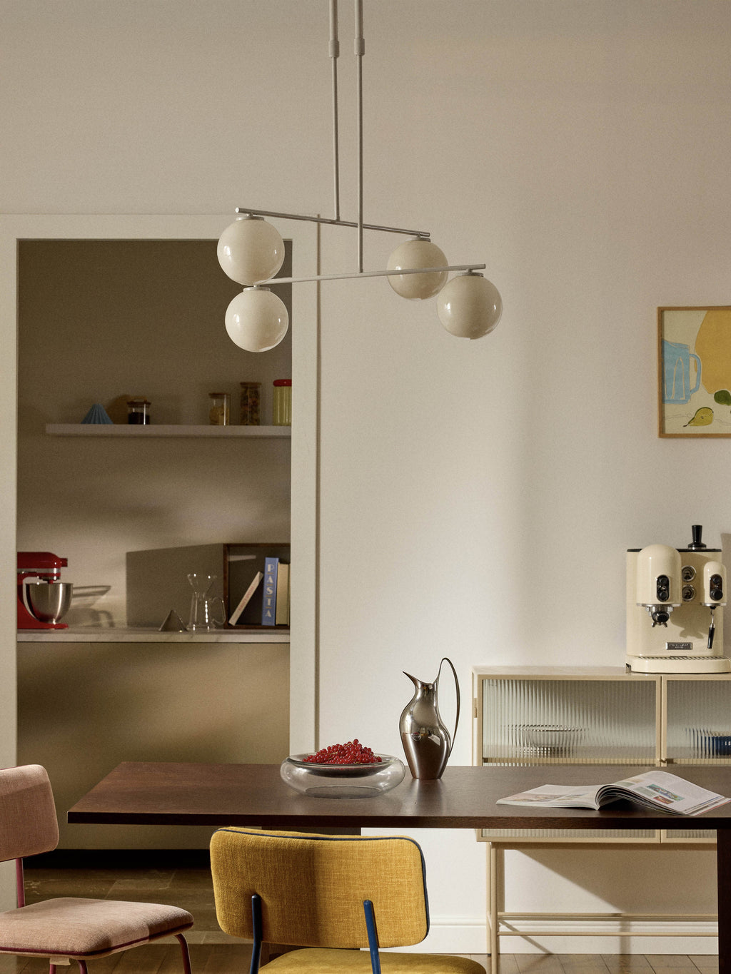 Suspension en verre opalescent Niilo - Blanc cassé, beige clair