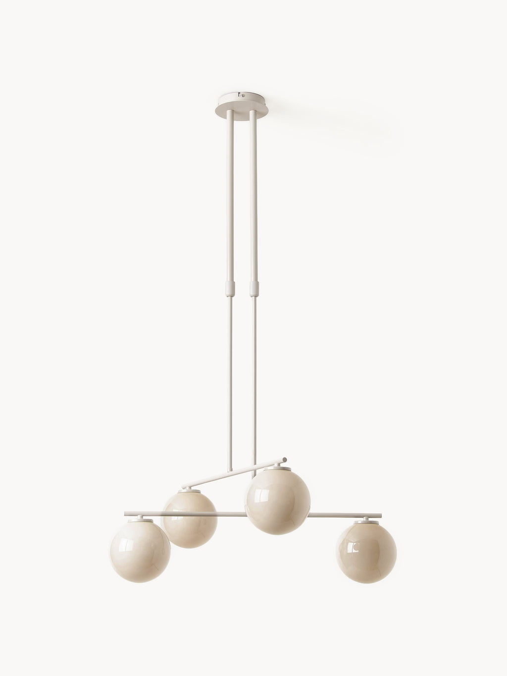 Suspension en verre opalescent Niilo - Blanc cassé, beige clair