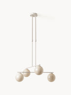 Suspension en verre opalescent Niilo - Blanc cassé, beige clair