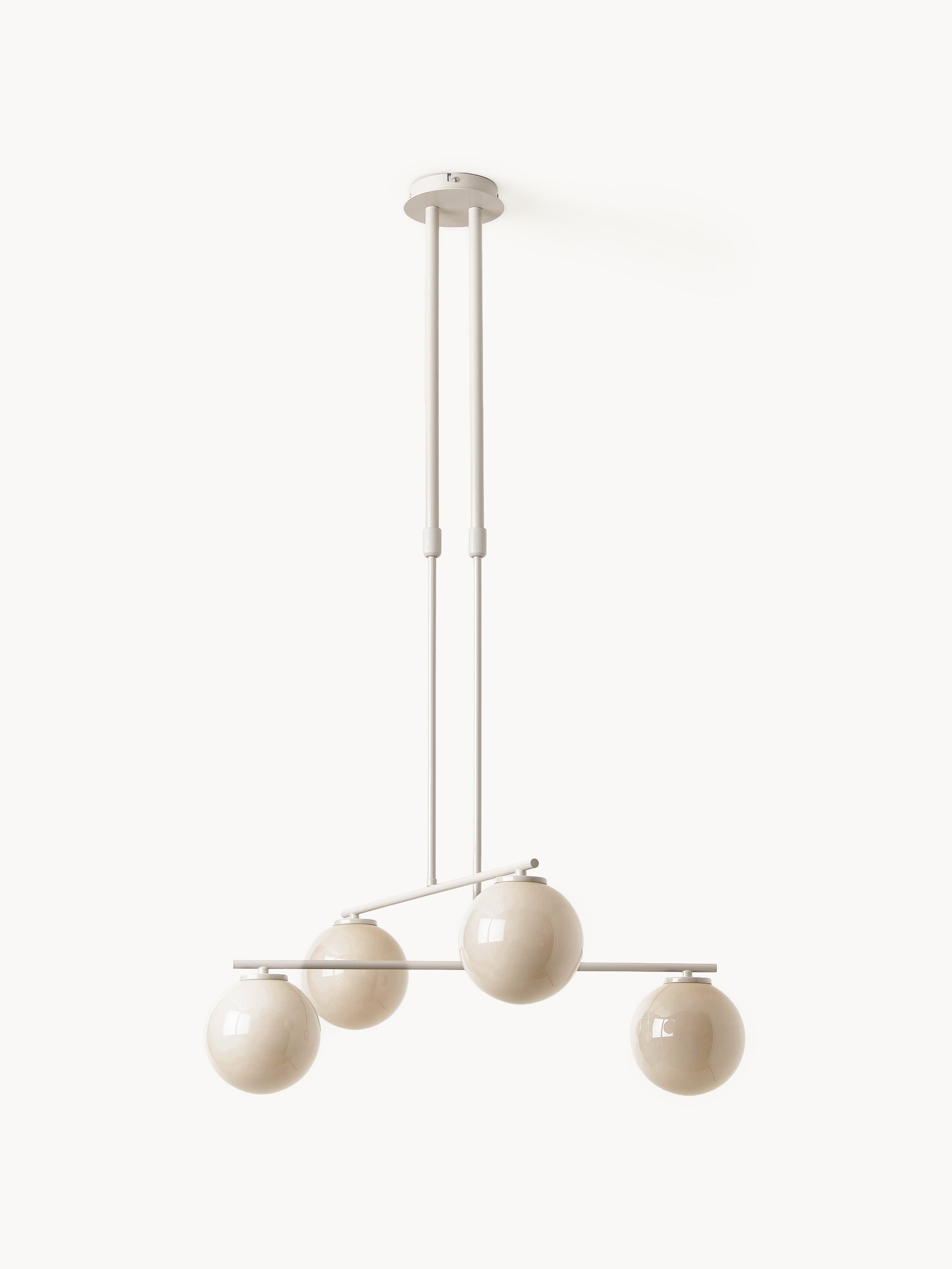 Suspension en verre opalescent Niilo - Blanc cassé, beige clair