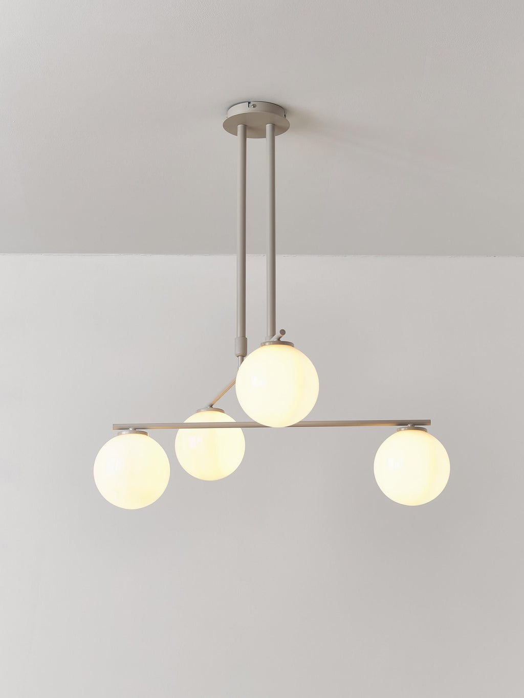 Suspension en verre opalescent Niilo - Blanc cassé, beige clair