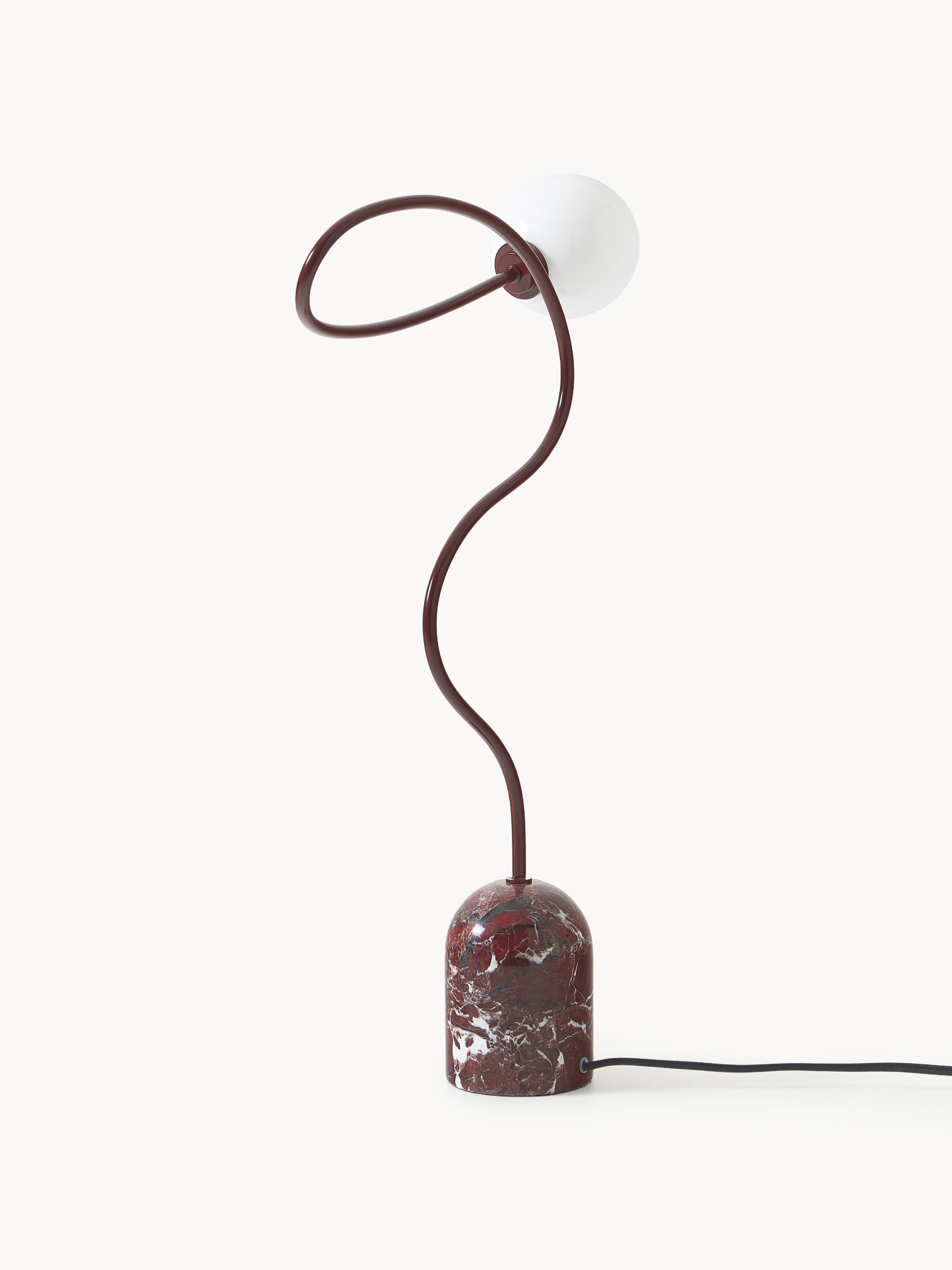 Lampe à poser avec pied en marbre Akseli - Lie de vin, marbré
