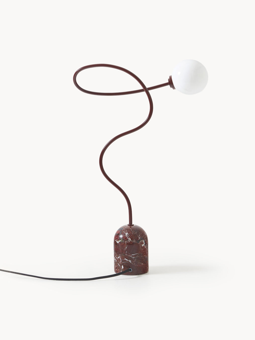 Lampe à poser avec pied en marbre Akseli - Lie de vin, marbré