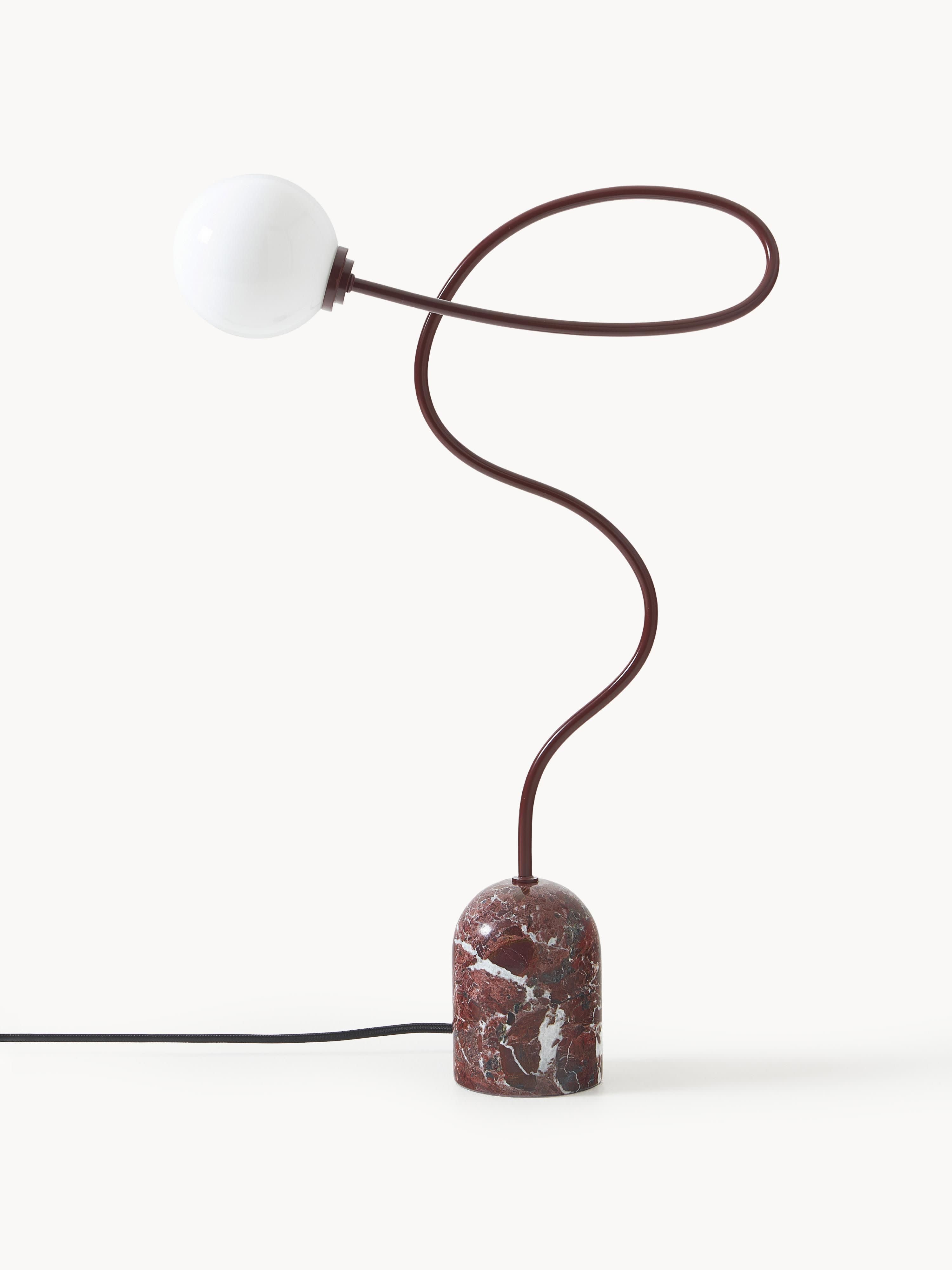 Lampe à poser avec pied en marbre Akseli - Lie de vin, marbré