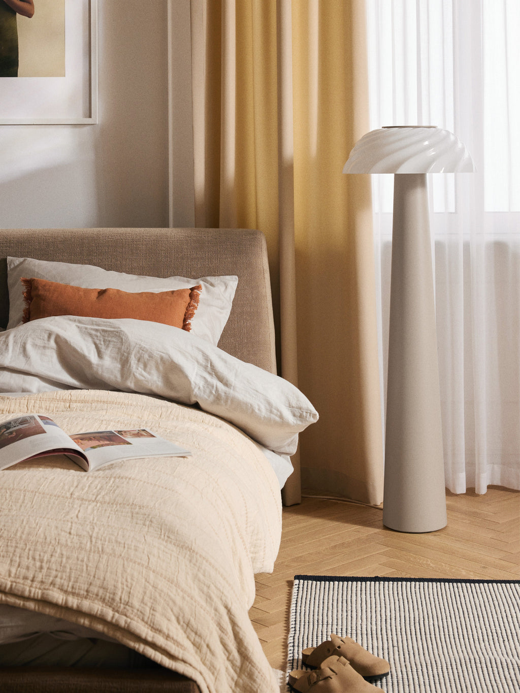 Petit lampadaire Paal - Beige clair, blanc