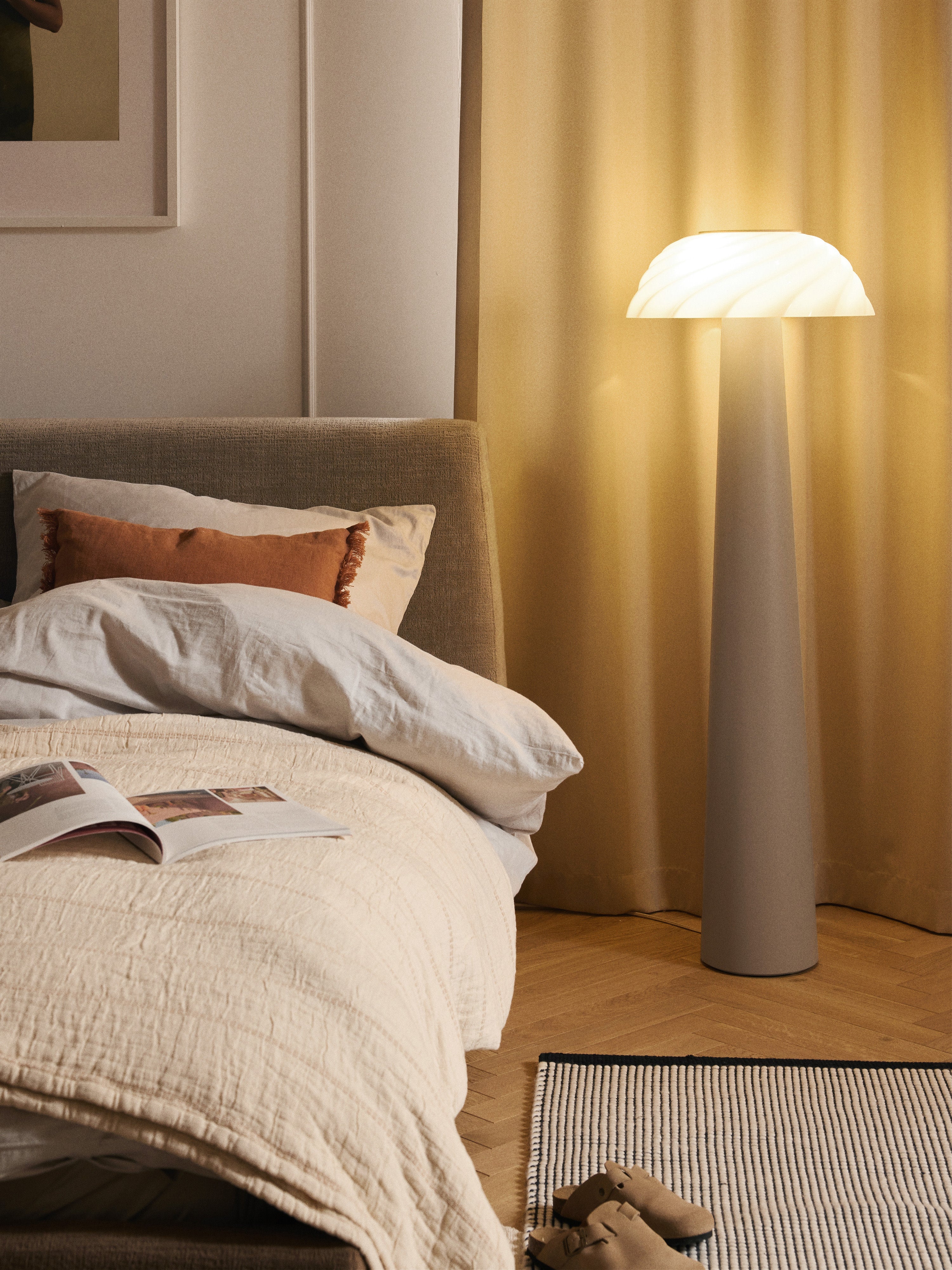 Petit lampadaire Paal - Beige clair, blanc