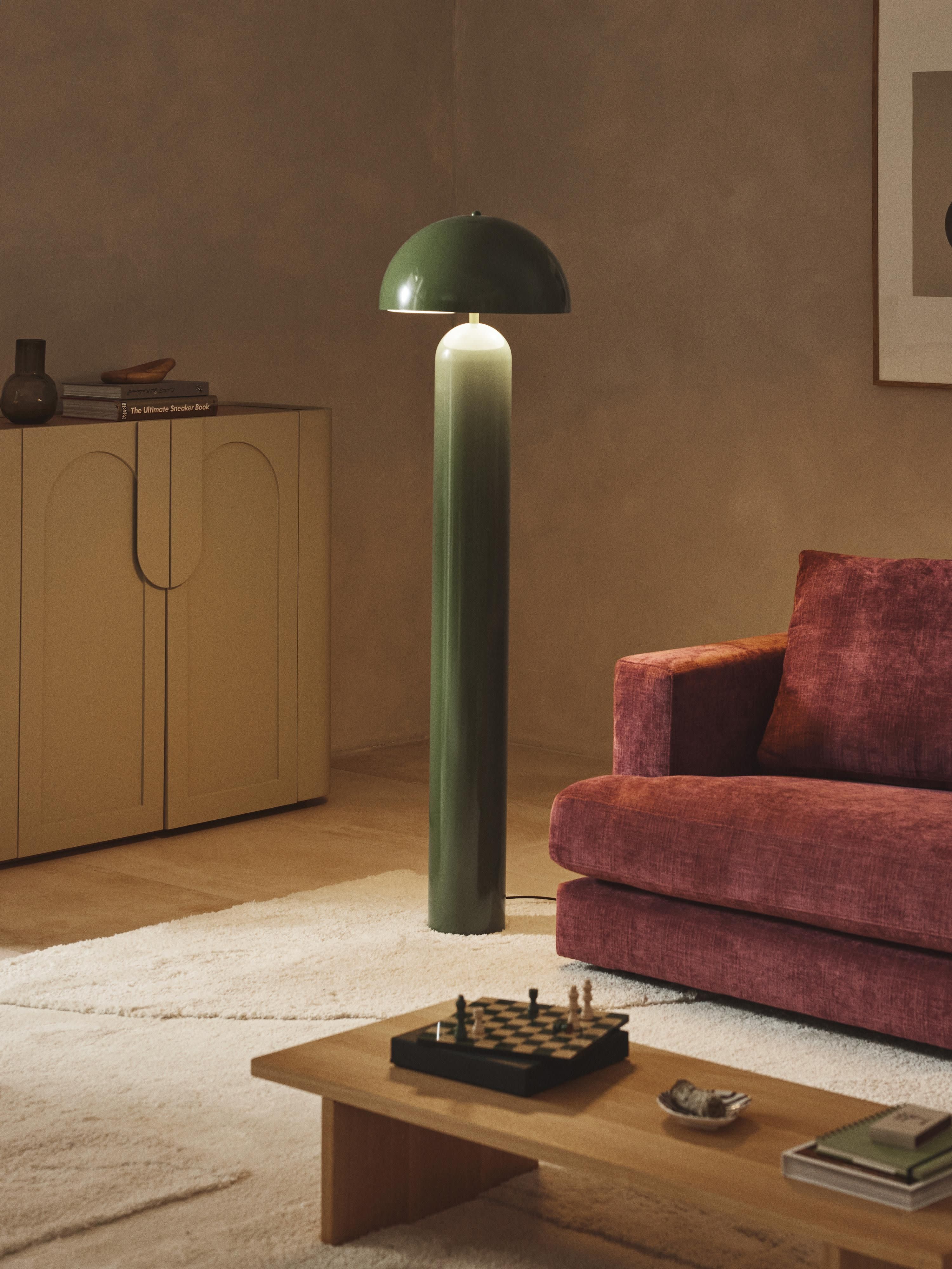 Lampadaire rétro Elmo - Vert, haute brillance