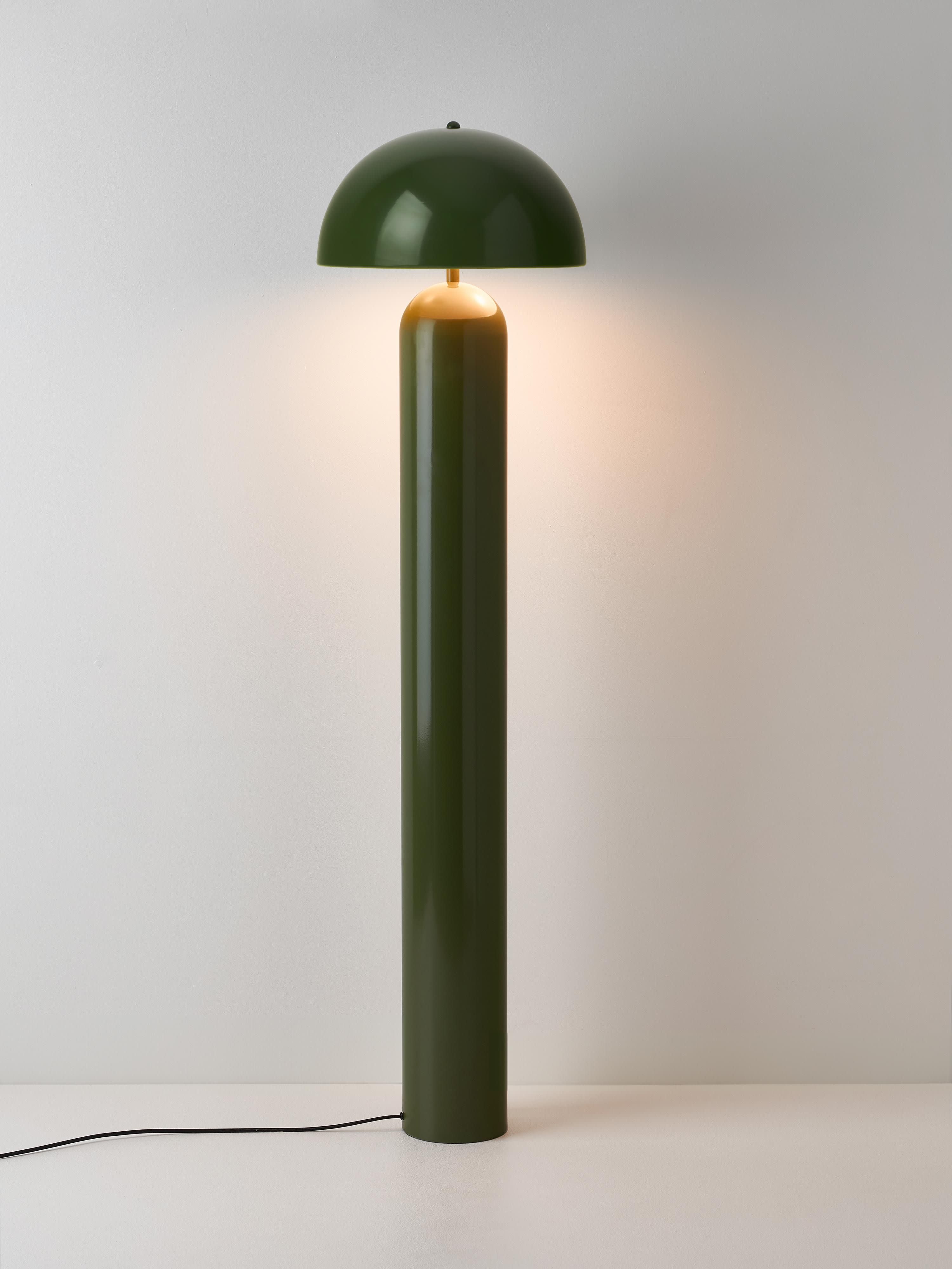 Lampadaire rétro Elmo - Vert, haute brillance