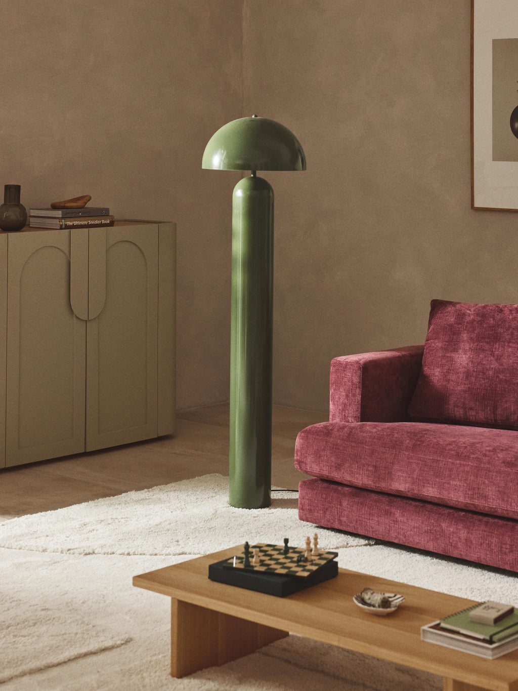 Lampadaire rétro Elmo - Vert, haute brillance