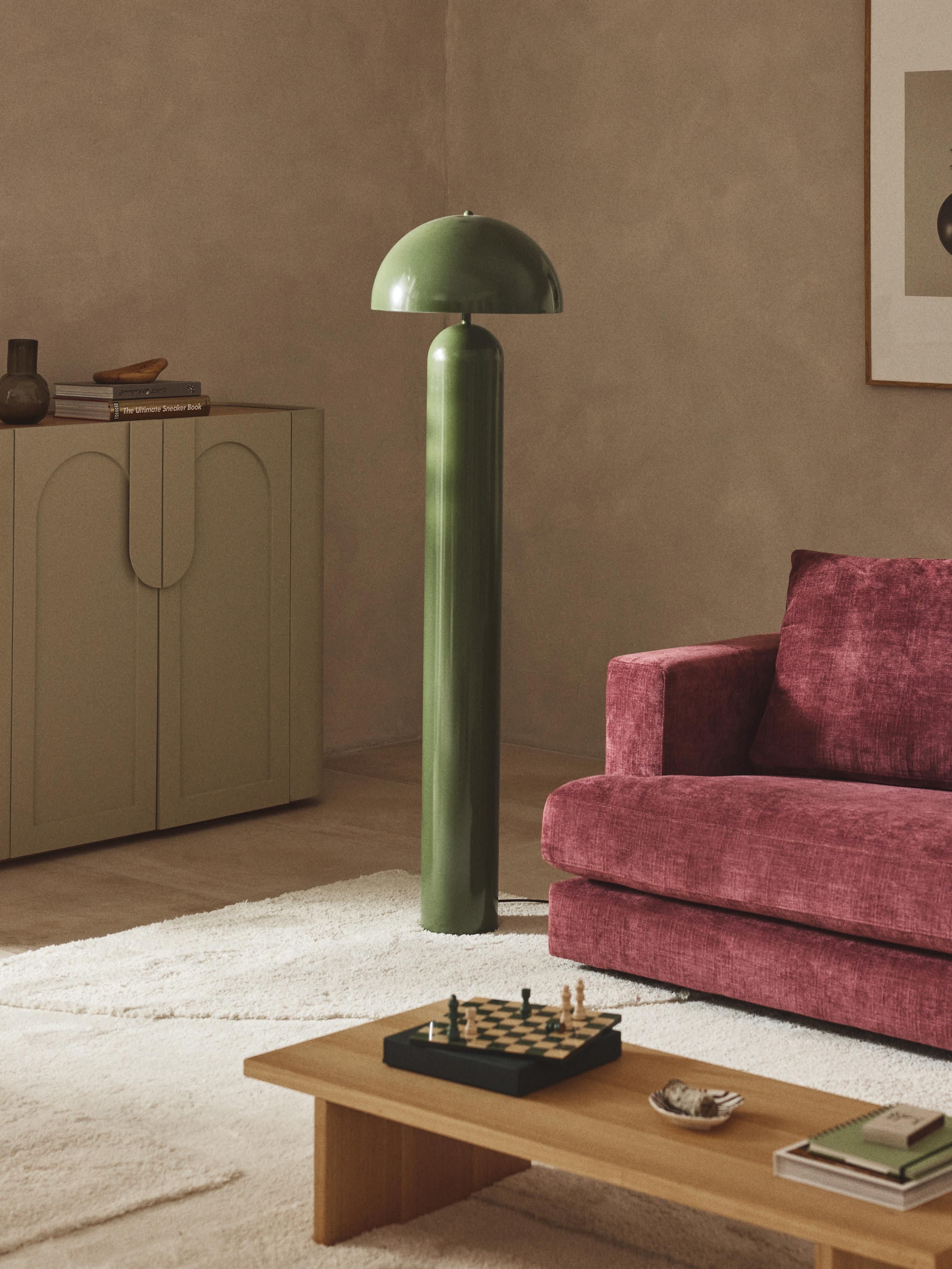 Lampadaire rétro Elmo - Vert, haute brillance