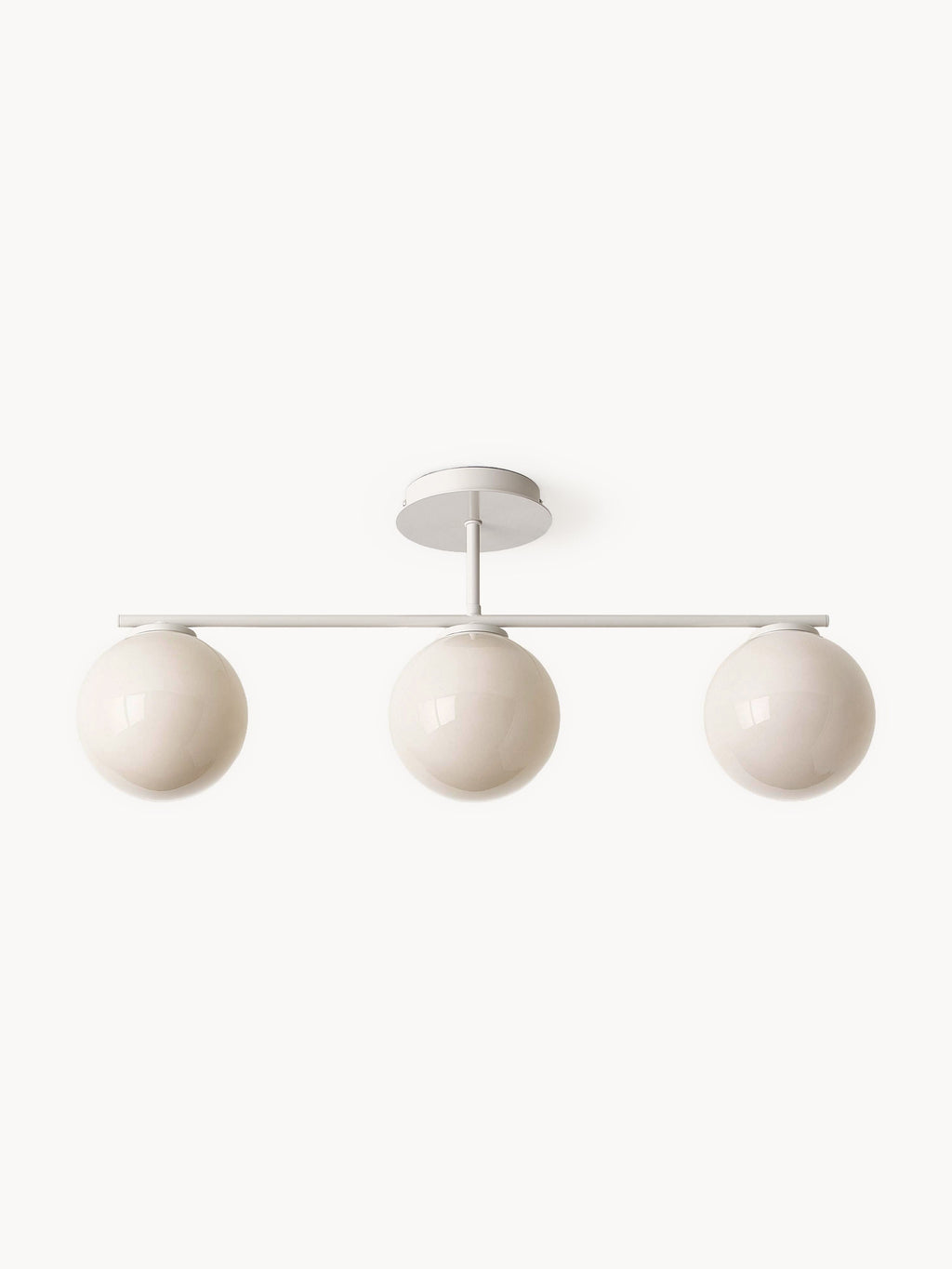 Plafonnier en verre opalescent Niilo - Blanc cassé, beige clair