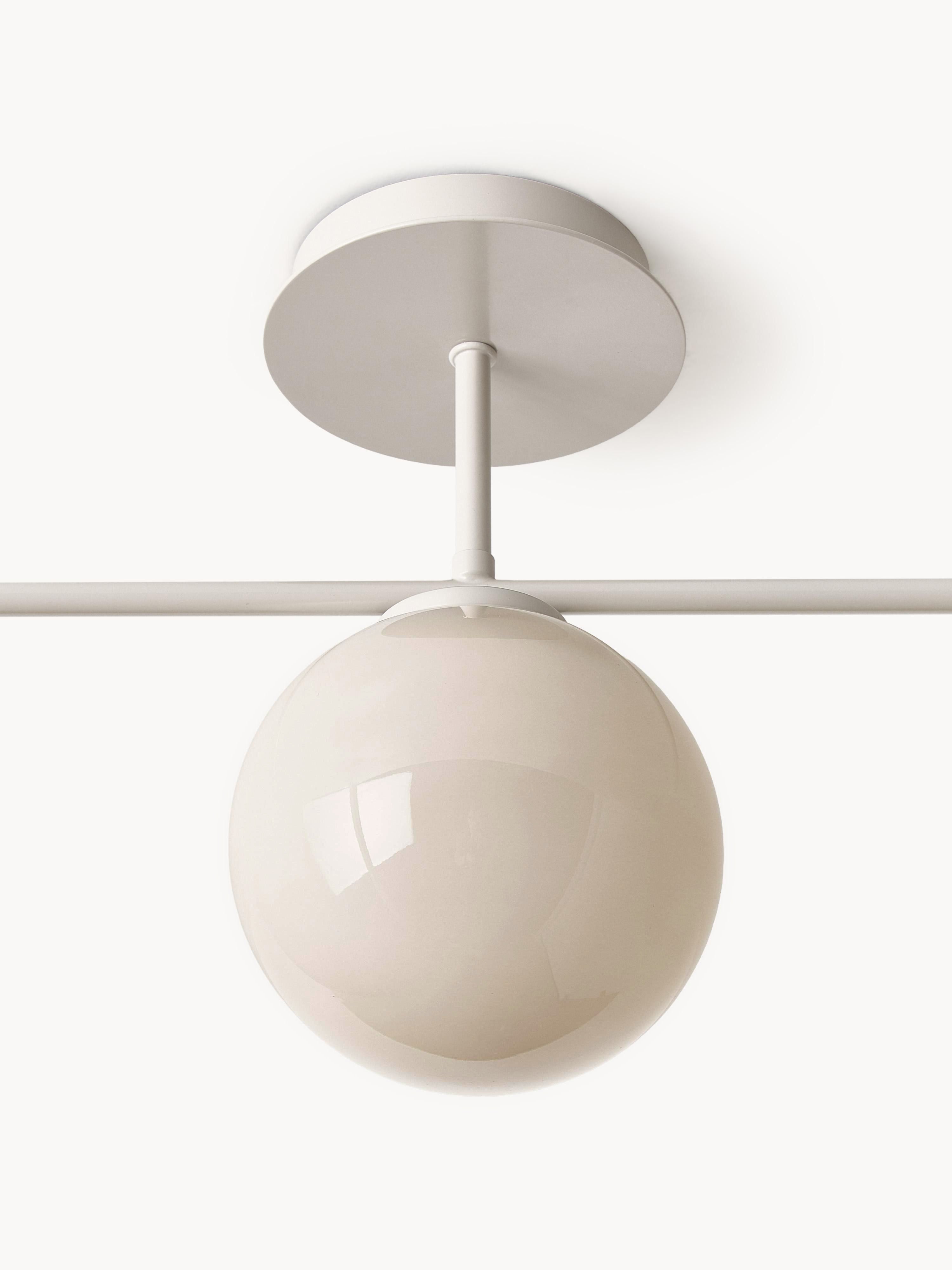 Plafonnier en verre opalescent Niilo - Blanc cassé, beige clair