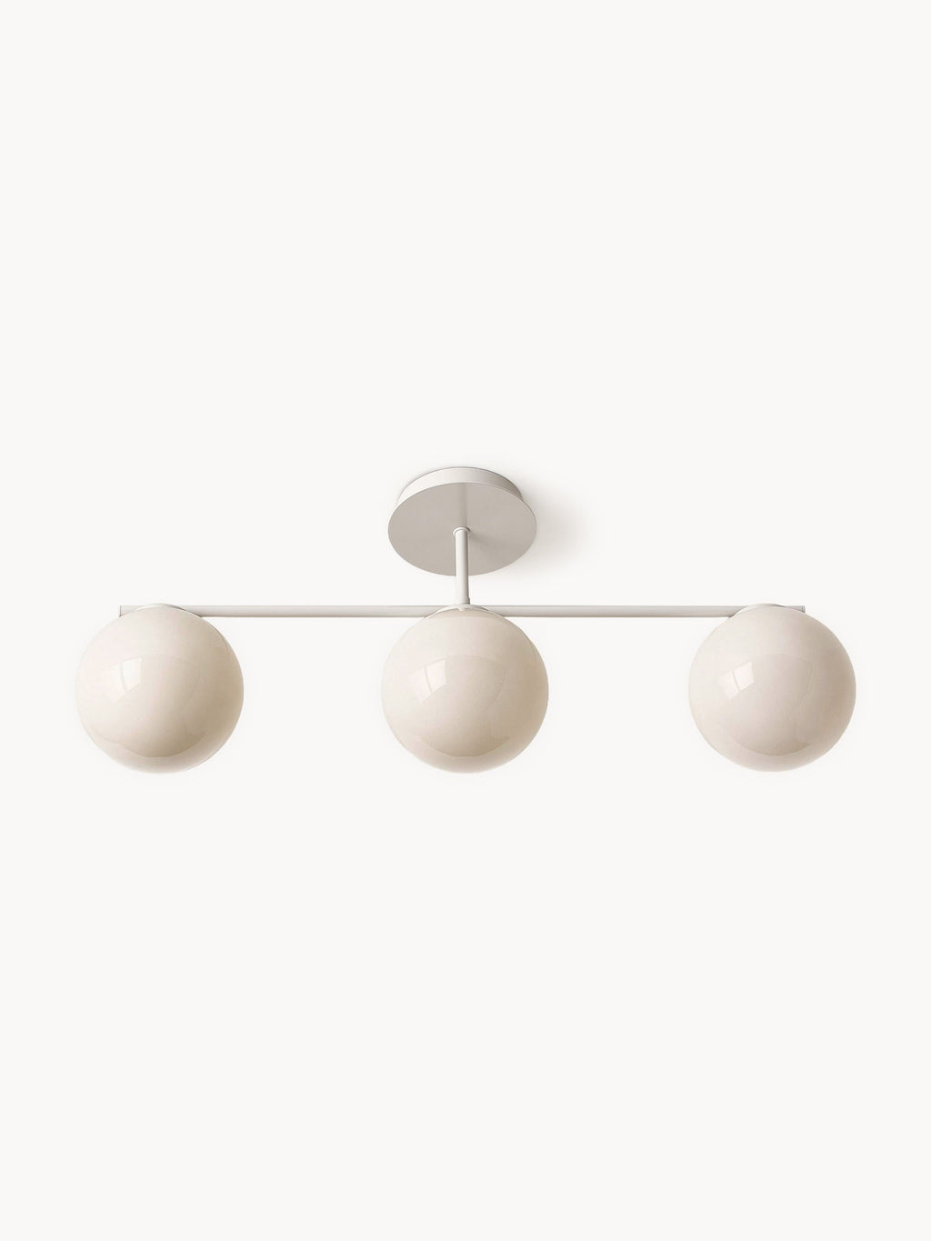Plafonnier en verre opalescent Niilo - Blanc cassé, beige clair