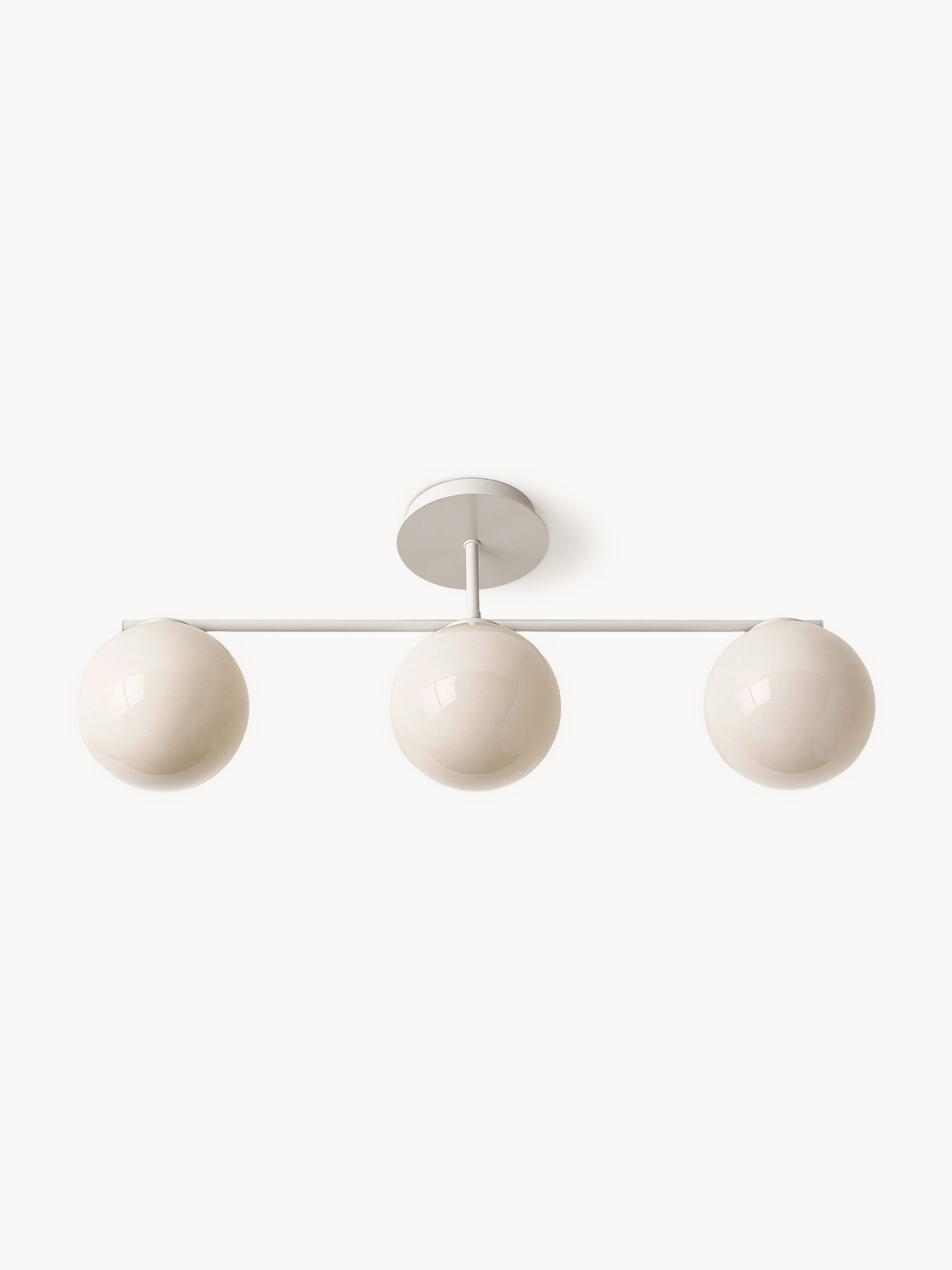 Plafonnier en verre opalescent Niilo - Blanc cassé, beige clair