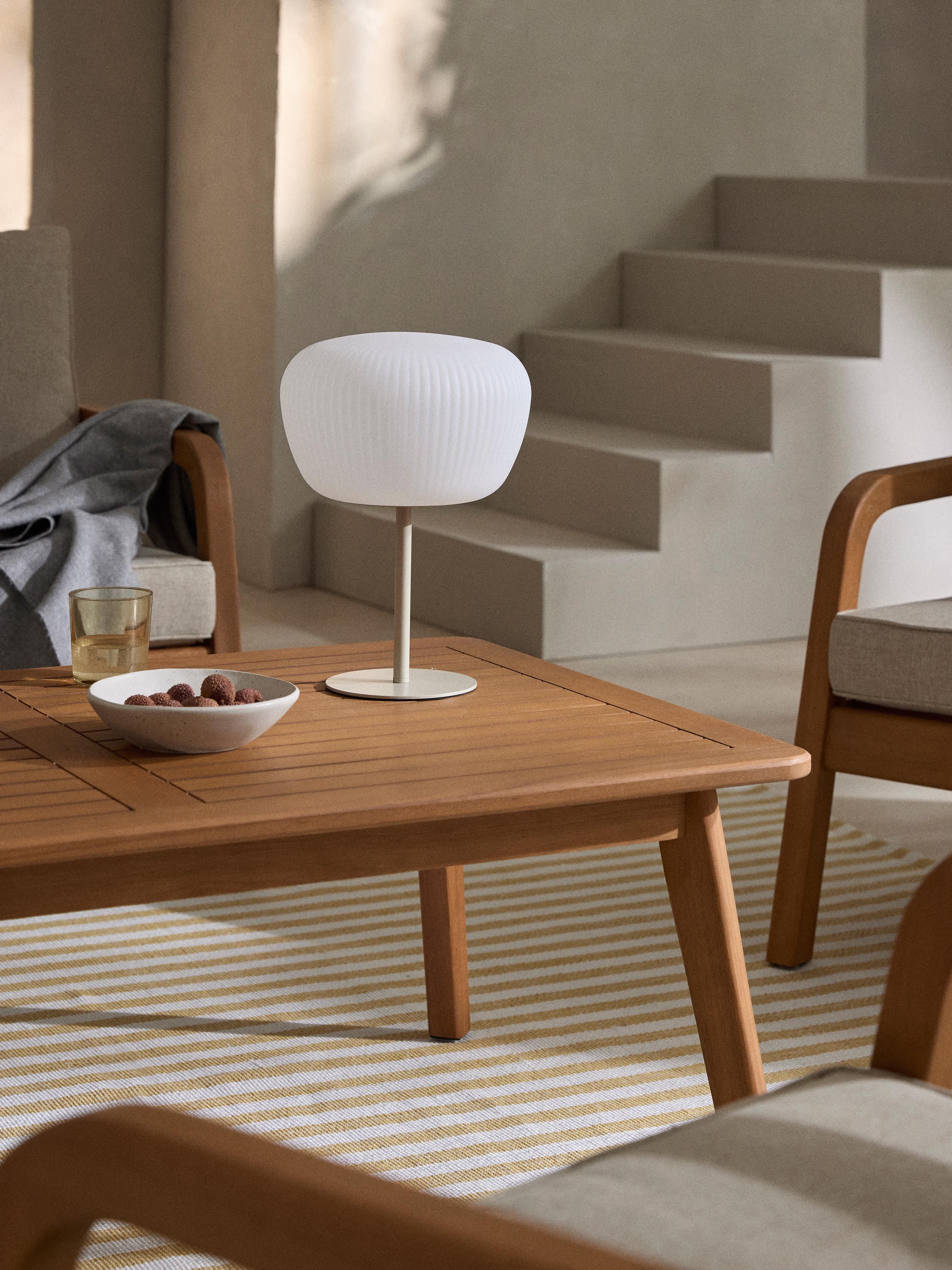 Lampe à poser mobile de jardin Holte, intensité ajustable - Blanc, beige clair