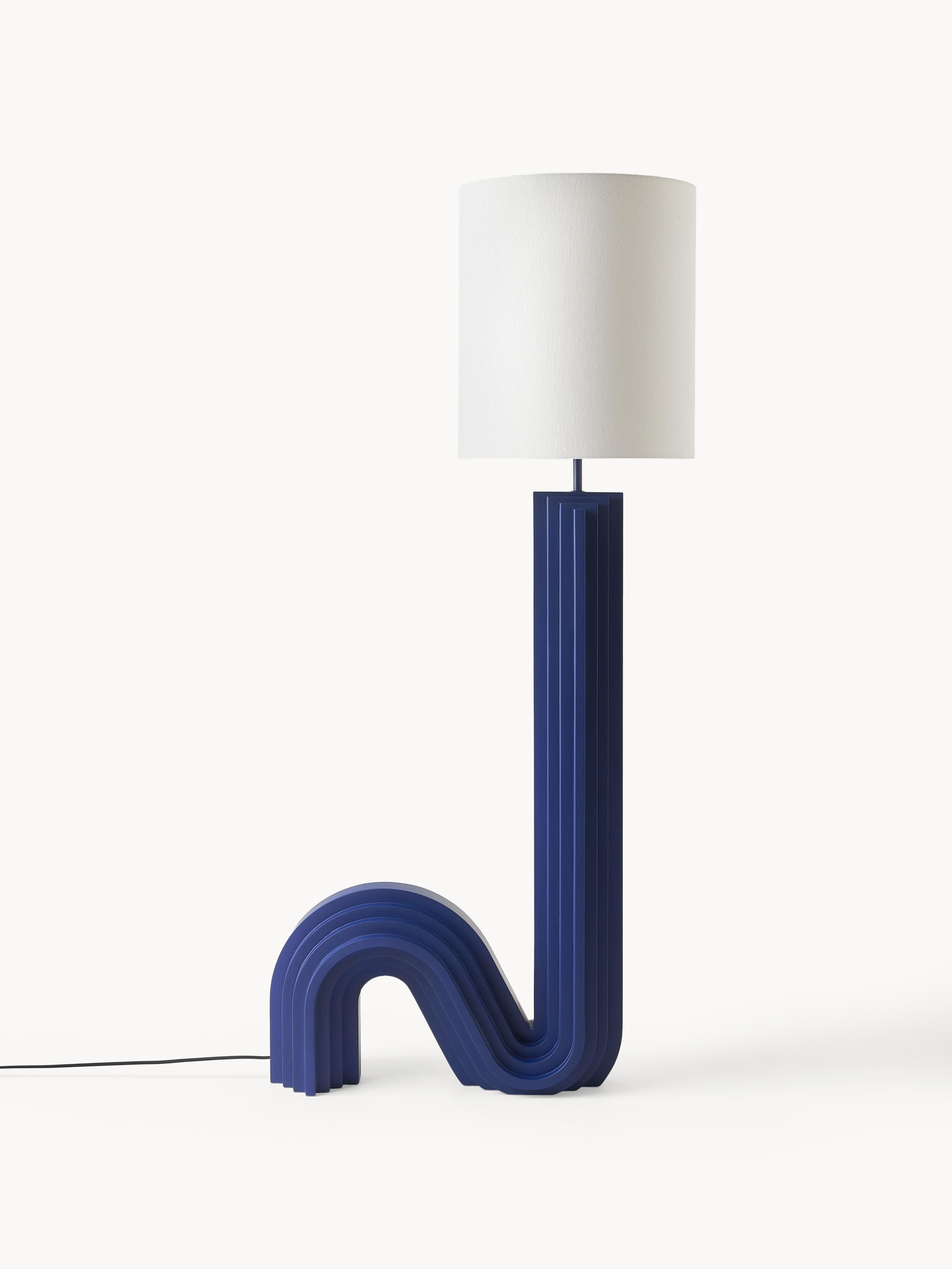 Lampadaire design Dane - Bleu foncé, blanc cassé