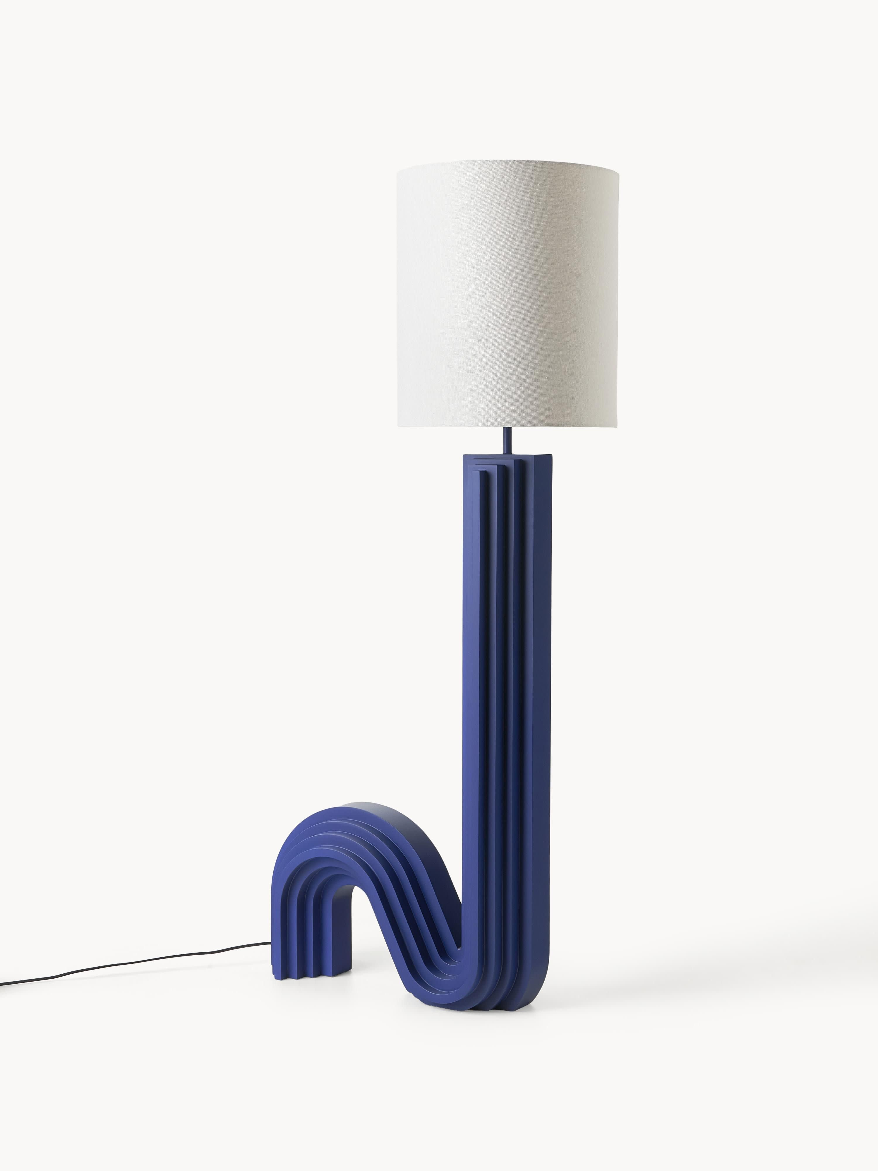 Lampadaire design Dane - Bleu foncé, blanc cassé