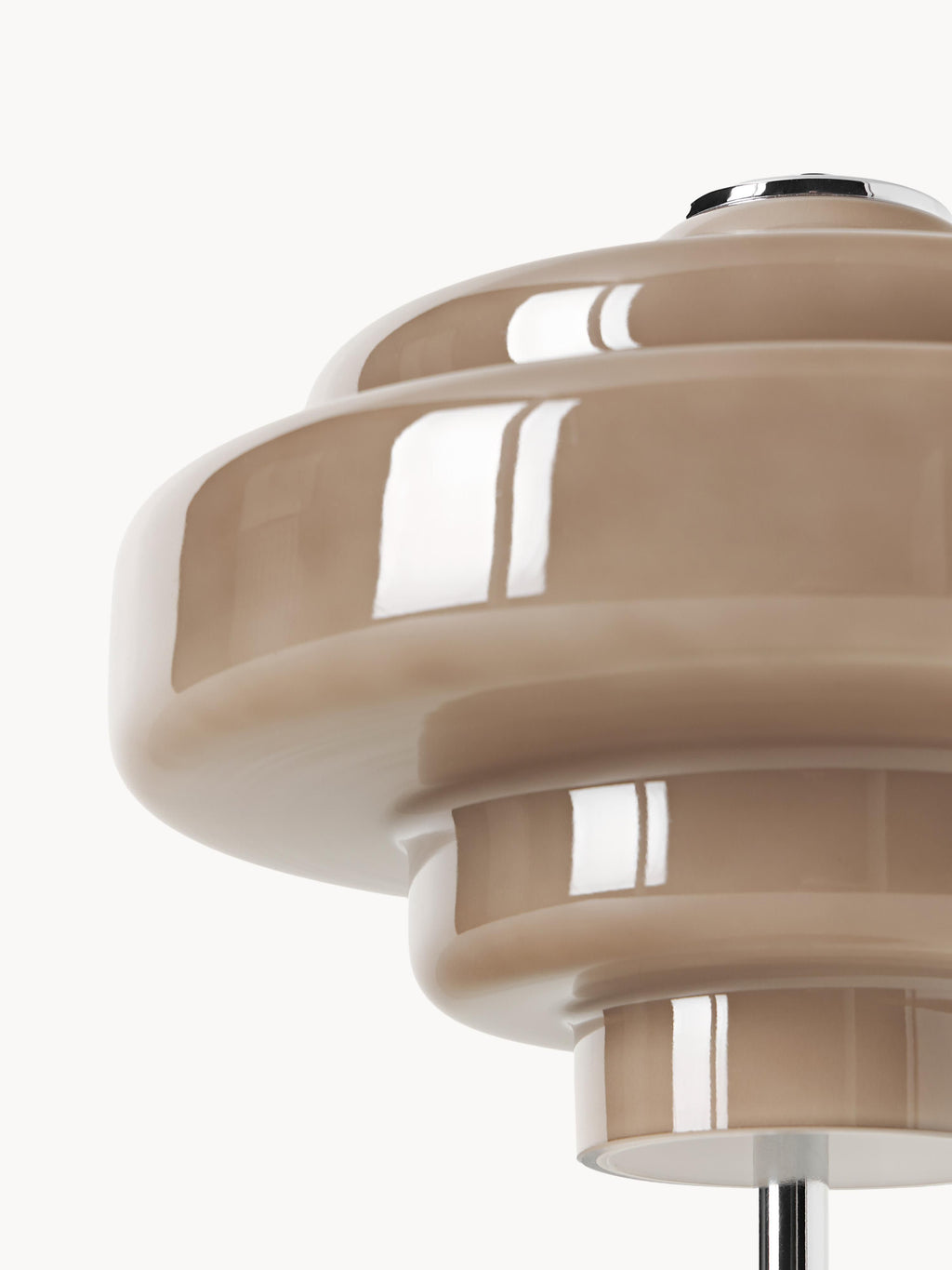 Lampe à poser en verre Oystein - Taupe, argenté